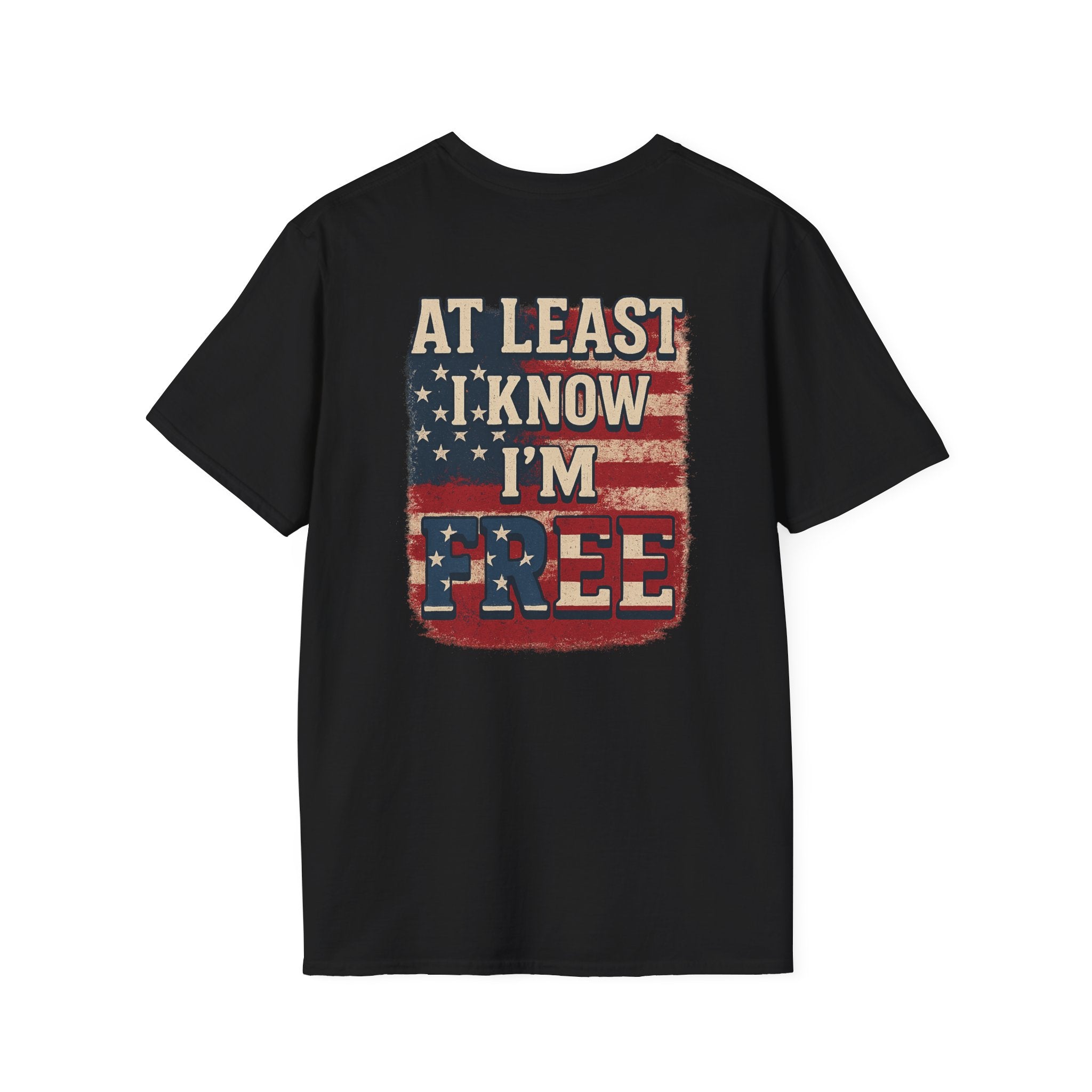 Proud to be an American, at Least I know I'm Free Patriotic Tee with Eagle and Flag | 5 colors - 100% cotton