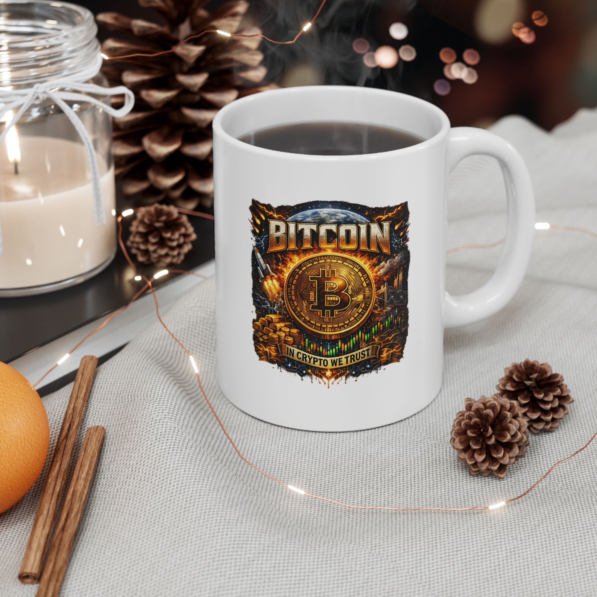 Bitcoin Coffee Mug | In Crypto We Trust Mug | Crypto Investor Mug | Bitcoin Lover Gift | Digital Gold Coffee Cup 11 oz