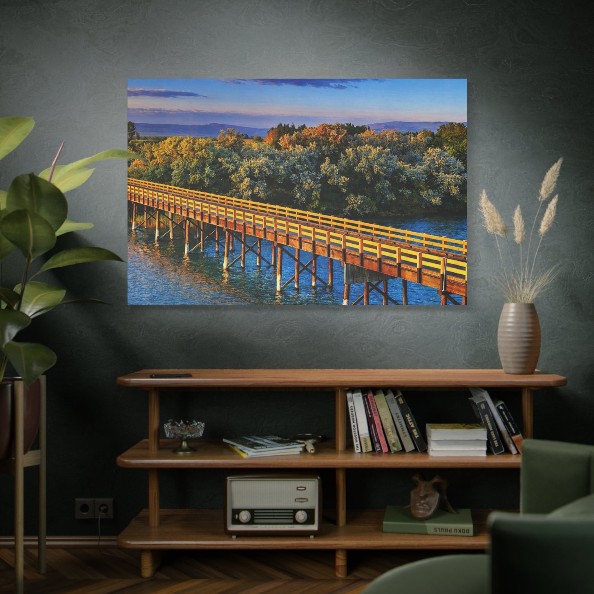 Jackson Bridge Matte Canvas | Idaho Wall Art |  Scenic Snake River  | Rustic Mountain Décor - 6 sizes