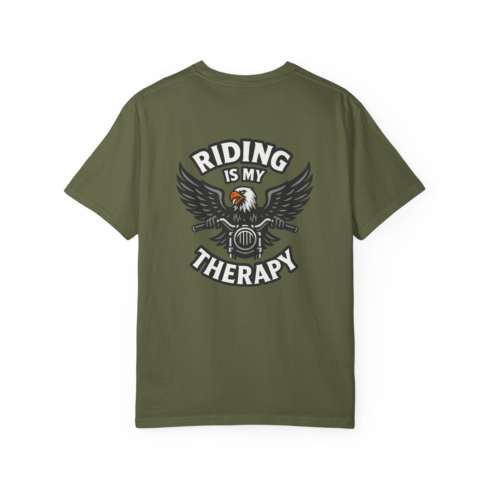 Riding is my Therapy Eagle Motorcycle T-Shirt | Harley Biker Graphic Tee | 8 colors - 100% cotton