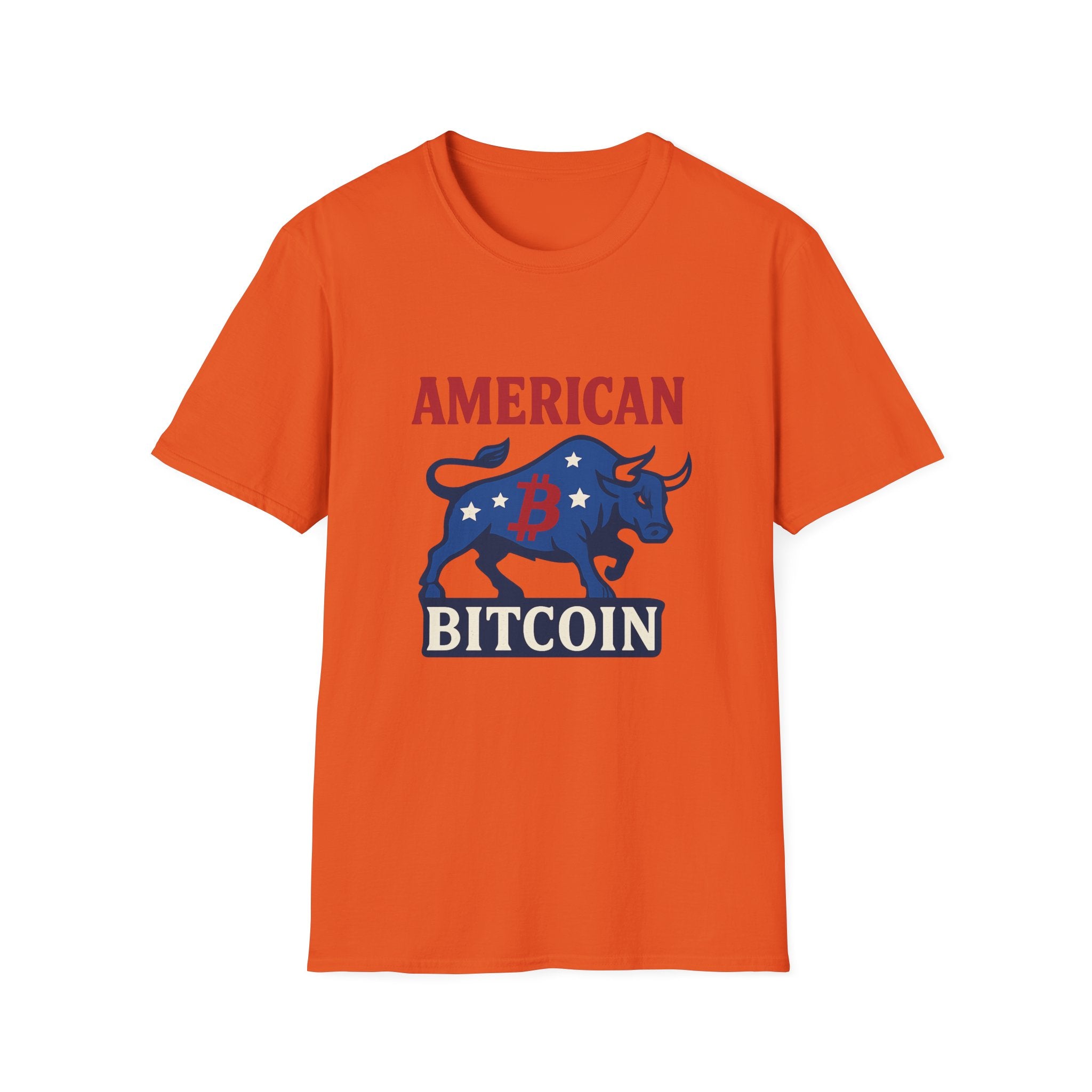 American Bitcoin - Red, White & Bull T-Shirt Tee | 5 colors - 100% cotton