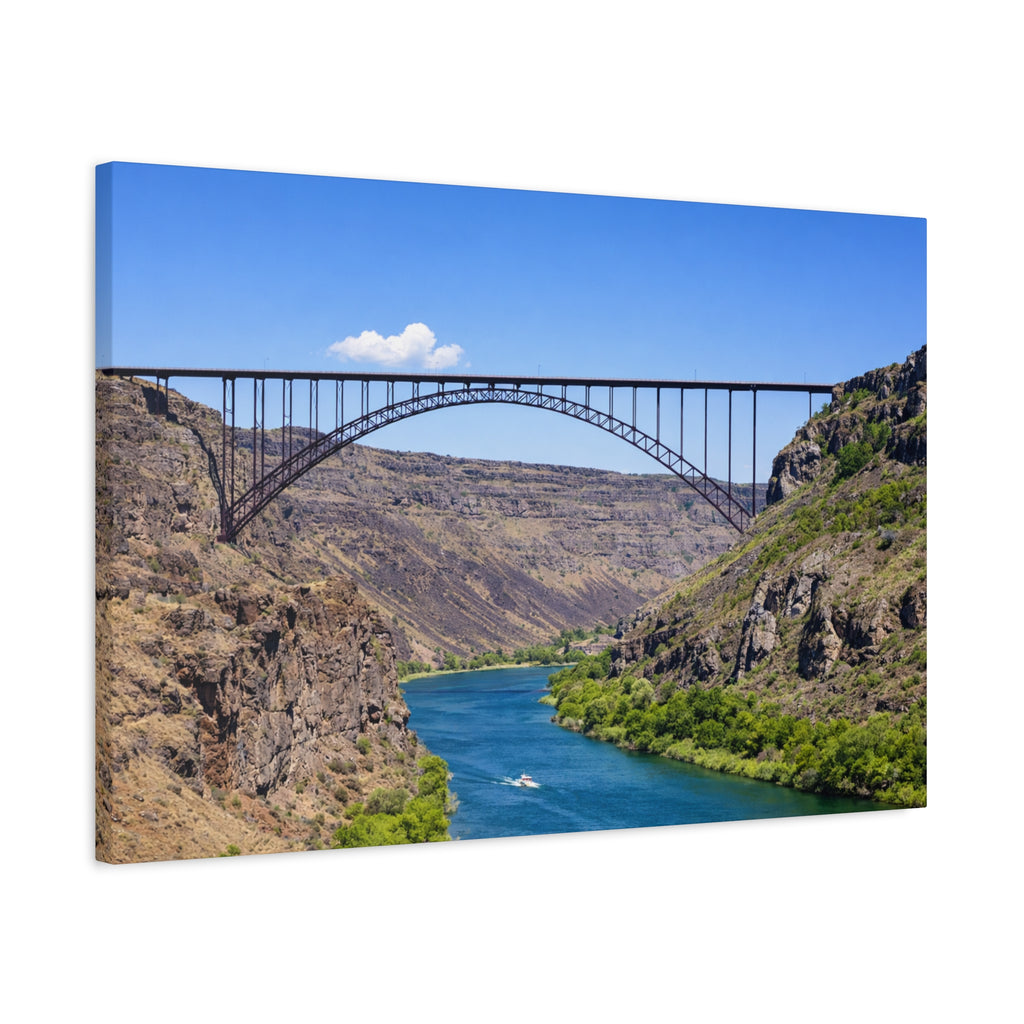 Perrine Bridge Canvas Wall Art | Snake River Canyon Landscape | Twin Falls Idaho Scenic Photography | Stretched 1.25" | 6 sizes