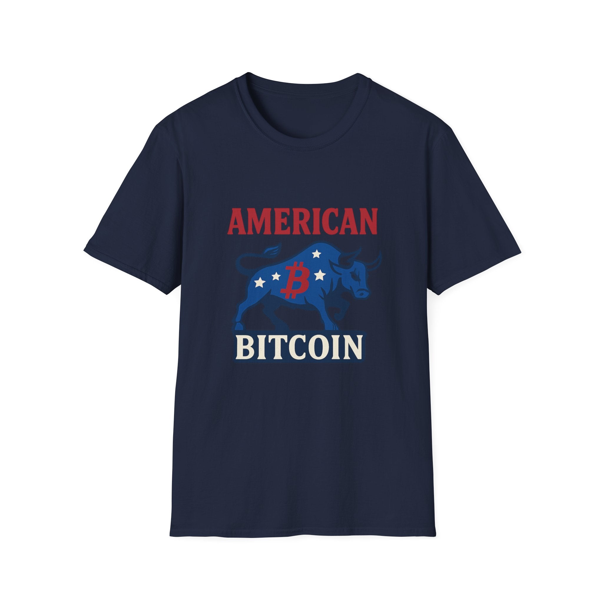 American Bitcoin - Red, White & Bull T-Shirt Tee | 5 colors - 100% cotton