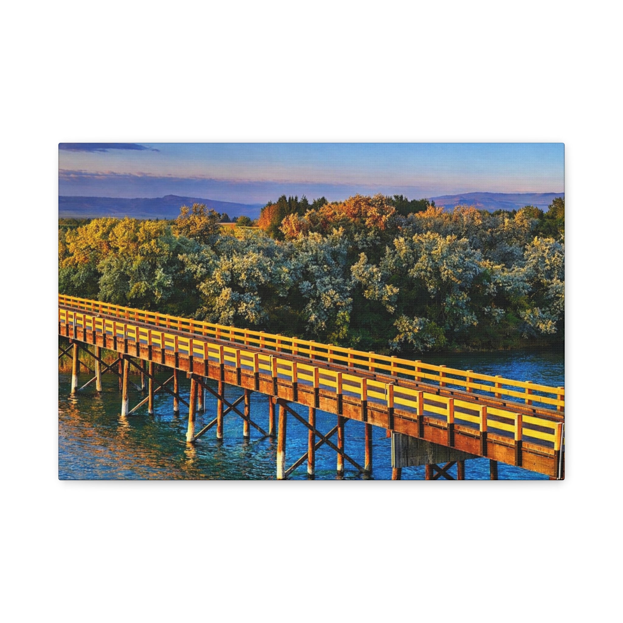 Jackson Bridge Matte Canvas | Idaho Wall Art |  Scenic Snake River  | Rustic Mountain Décor - 6 sizes