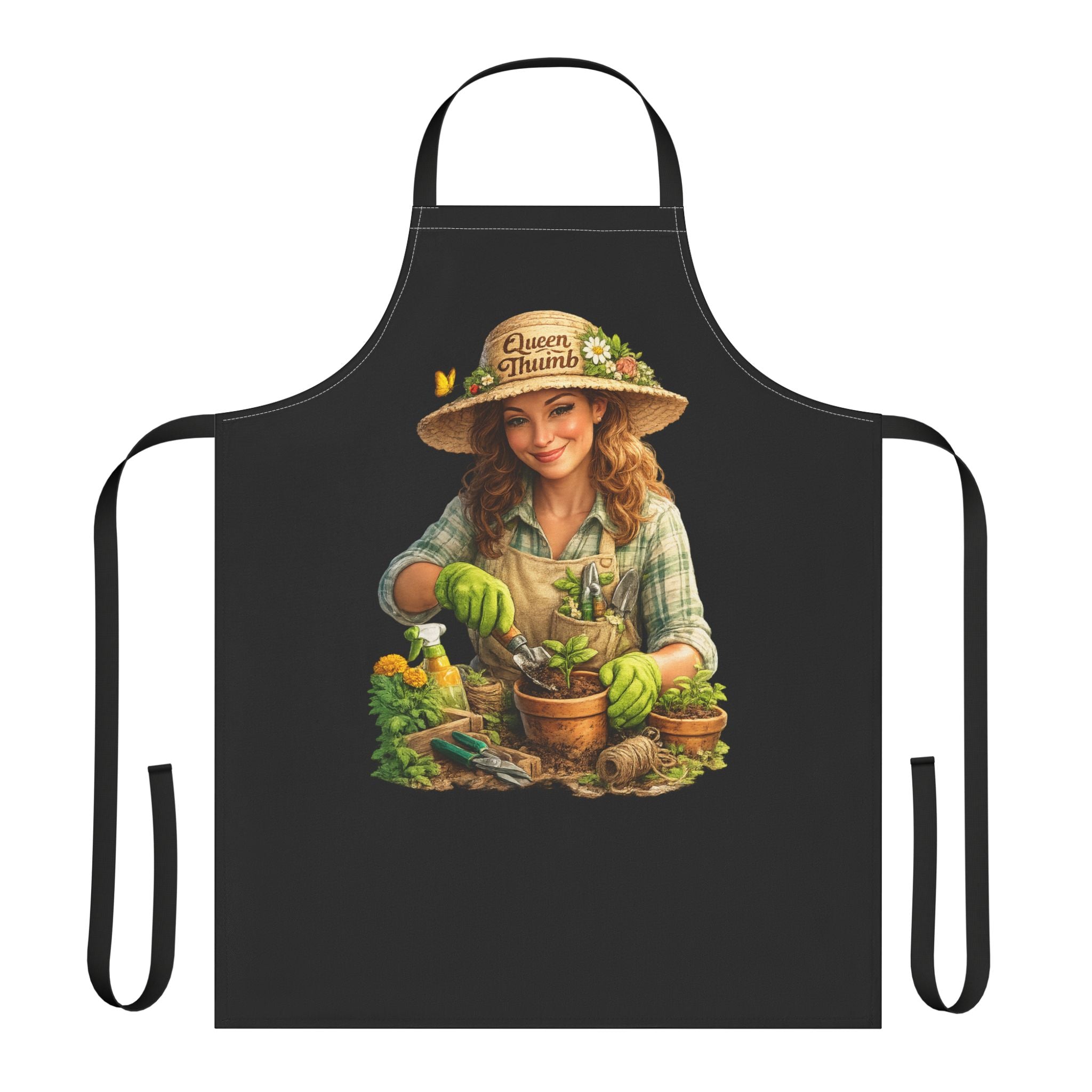 Queen Thumb Apron | Funny Gardening Apron for Women | Gardener Gift | Plant Lover Apron | Floral Garden Gift for Her