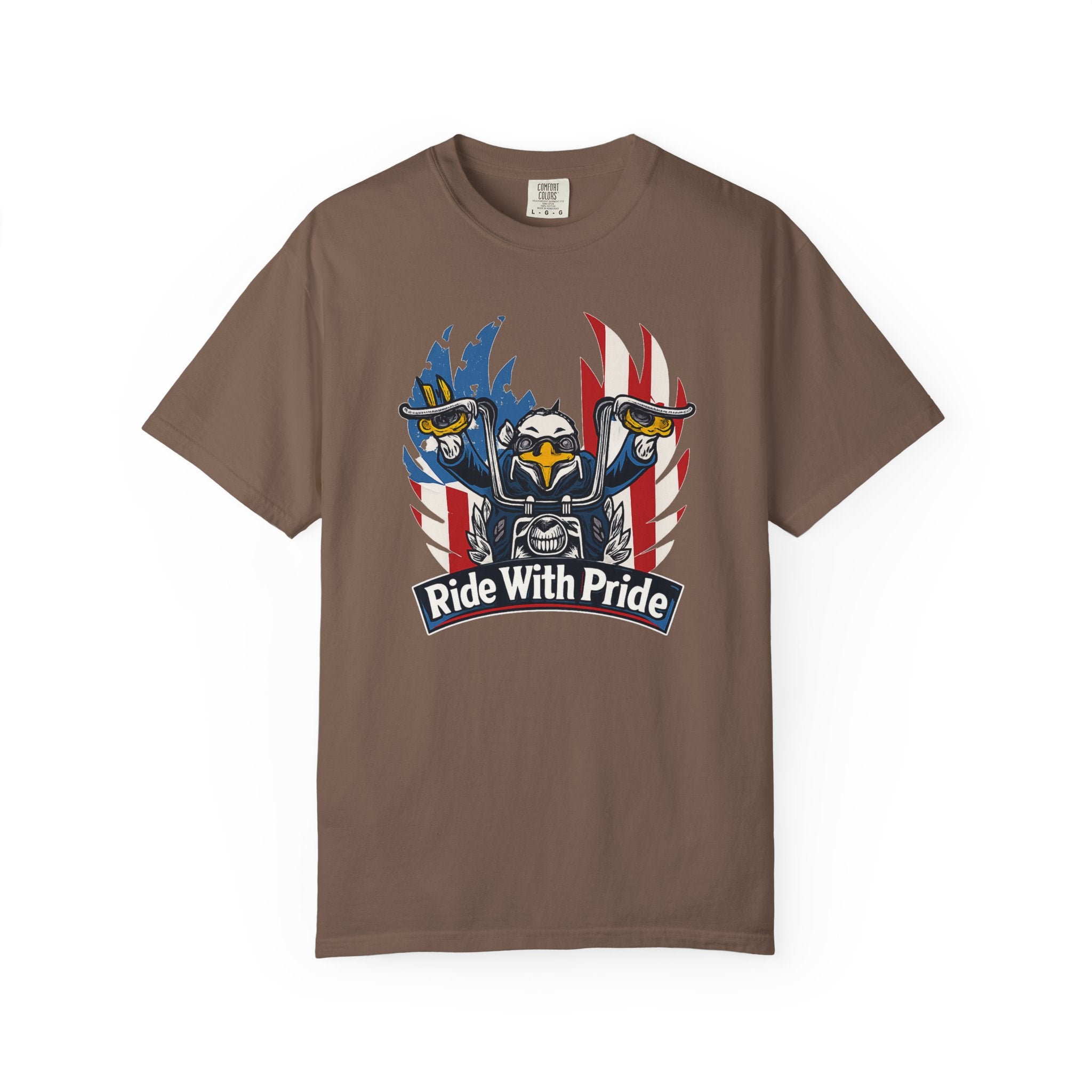Ride With Pride Motorcycle T-Shirt | Harley Inspired Tee | American Freedom Motorcycle Shirt | 6 colors - 100% cotton