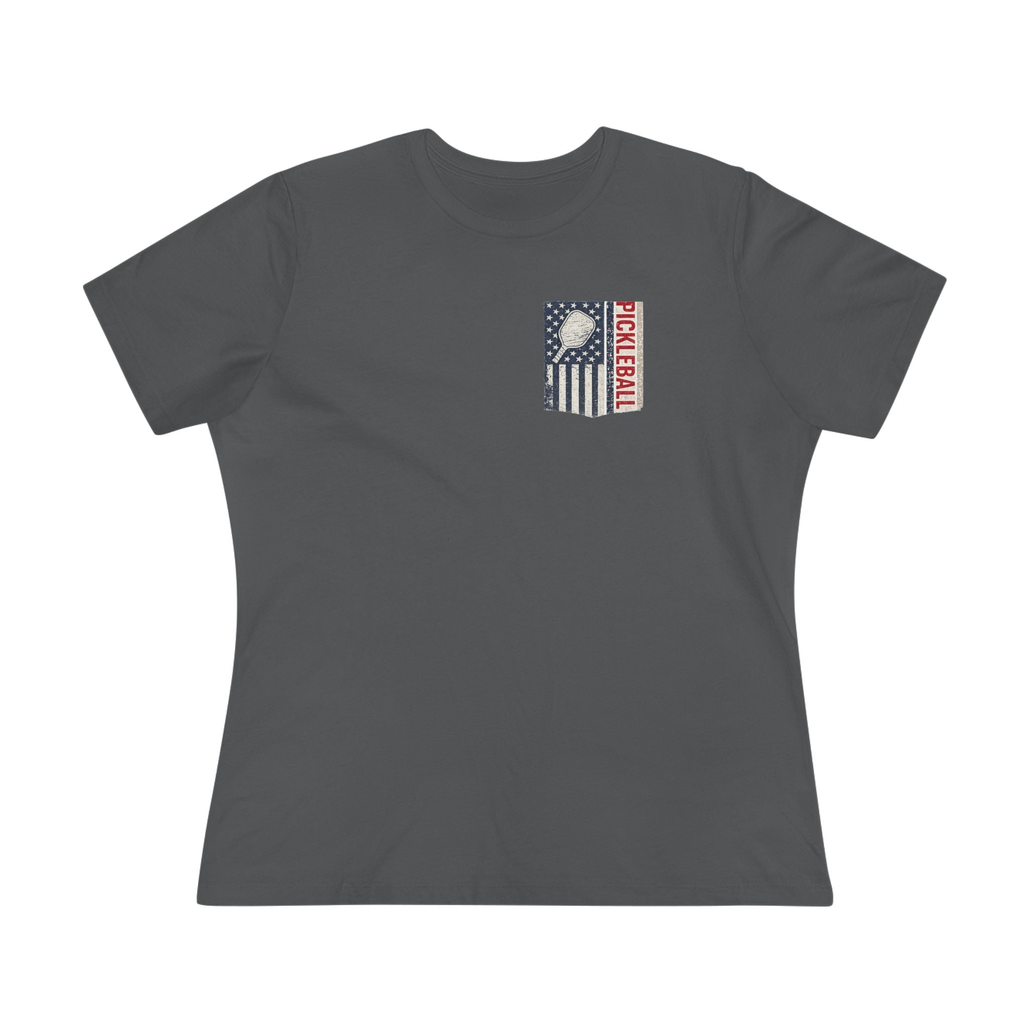 Women's Pickleball Flag Shirt | Vintage USA Pickleball Tee | Patriotic Pickleball Shirt for Her | Court Player Gift | 4 colors - 100% cotton