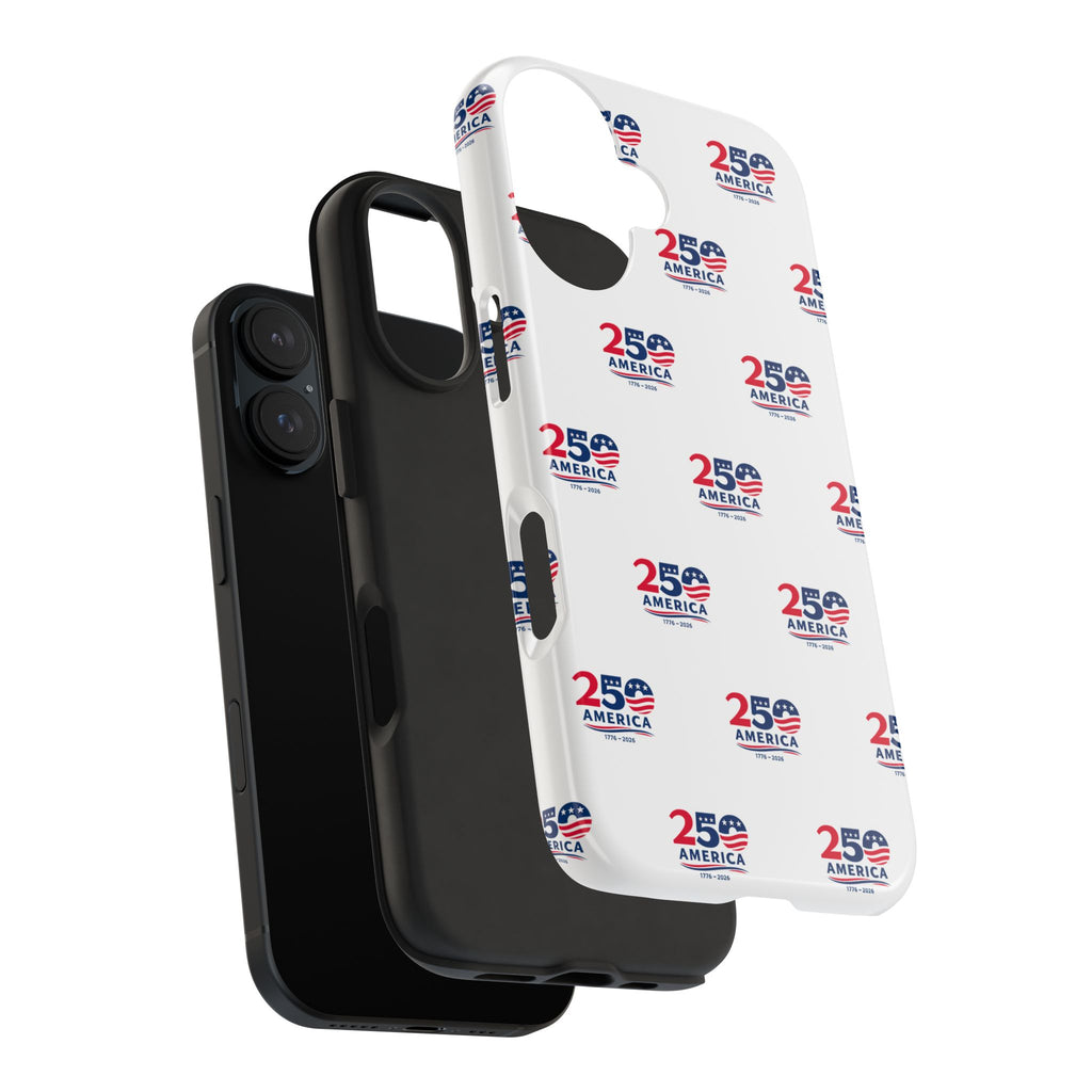 America 250 Tough Phone Case | Patriotic USA 1776-2026 iPhone Samsung Case | Glossy Protective Fourth of July Phone Cover
