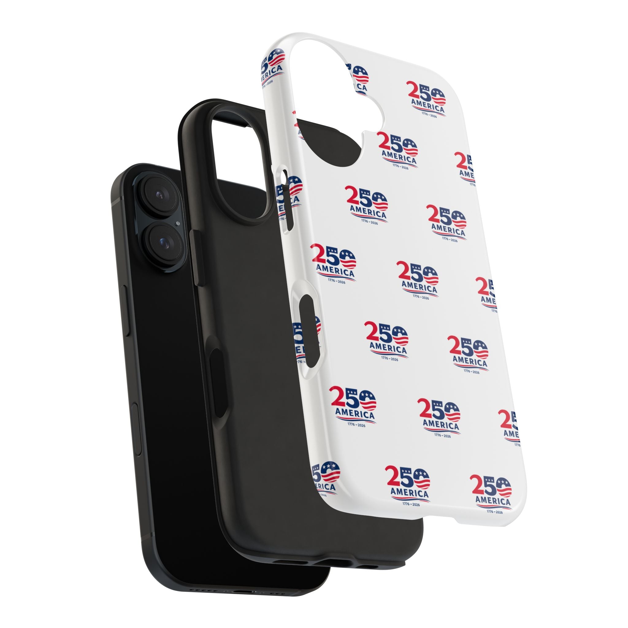 America 250 Tough Phone Case | Patriotic USA 1776-2026 iPhone Samsung Case | Glossy Protective Fourth of July Phone Cover