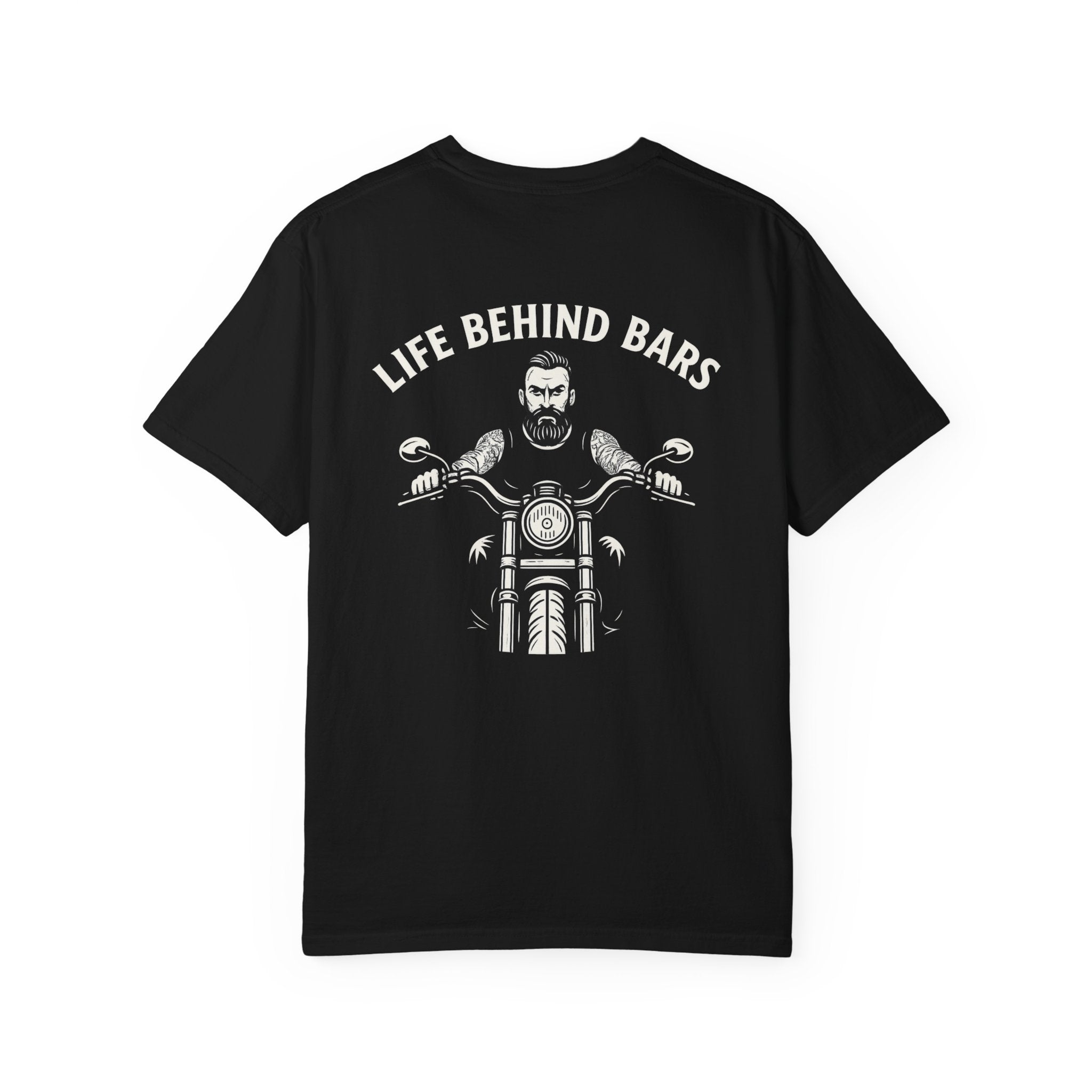 Life Behind Bars Motorcycle T-Shirt | Biker Graphic Tee | Riding Lifestyle Shirt | Gift for Riders | 8 colors - 100% cotton