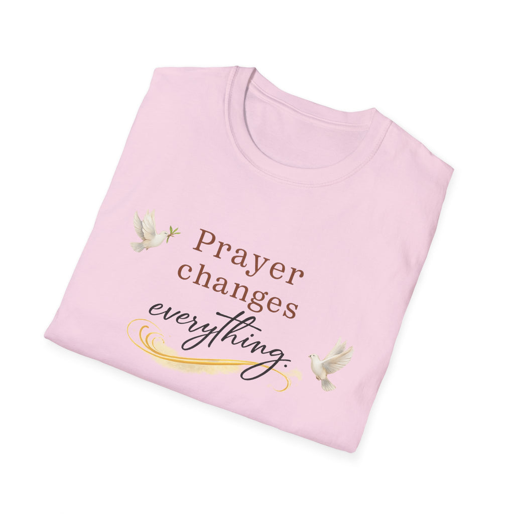 Prayer Changes Everything Shirt | Christian Faith T-Shirt for Women | Inspirational Church Tee | Religious Gift | 6 colors - 100% cotton