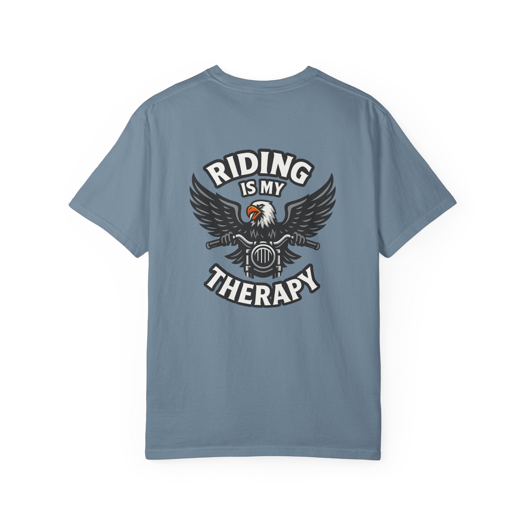 Riding is my Therapy Eagle Motorcycle T-Shirt | Harley Biker Graphic Tee | 8 colors - 100% cotton