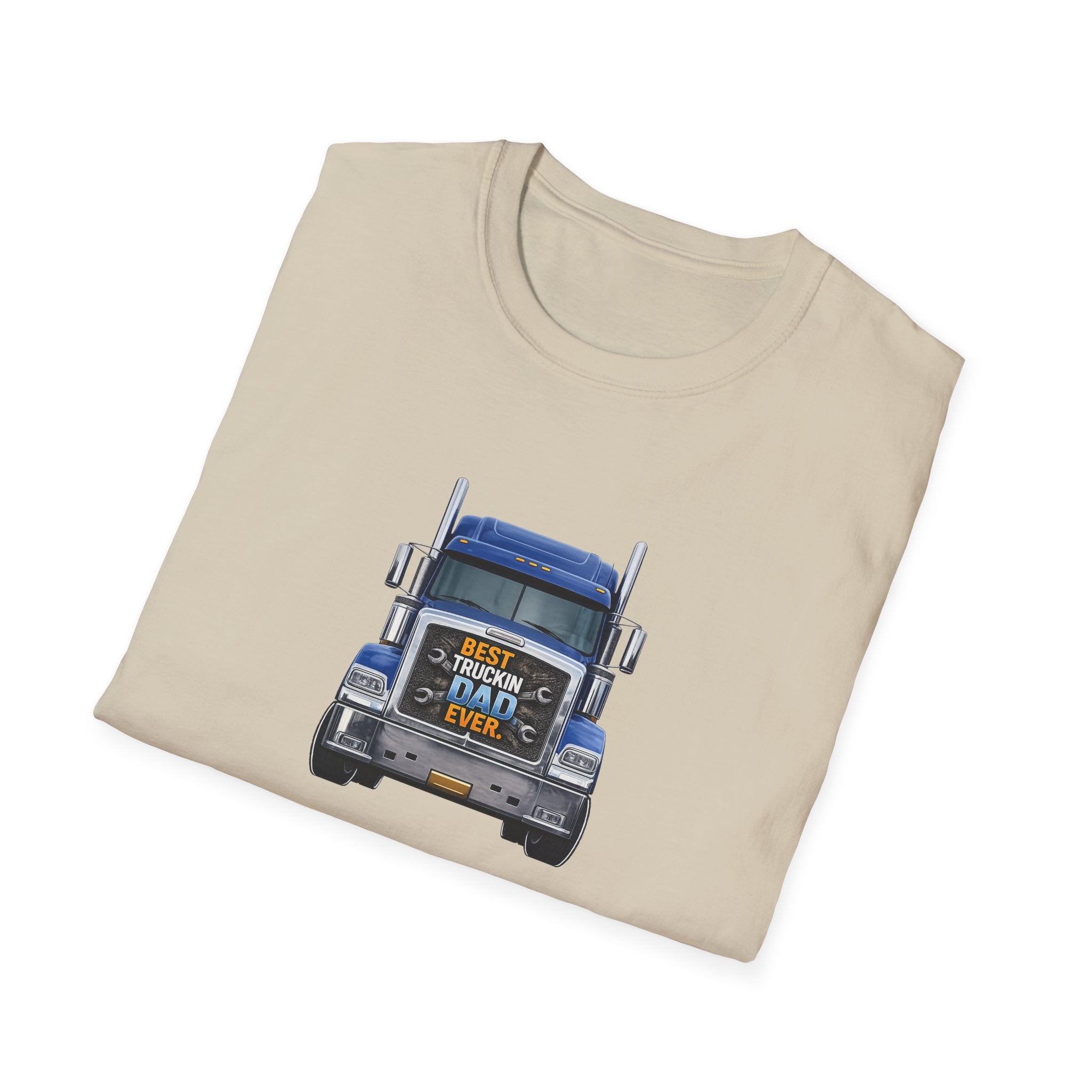 Best Truckin Dad Ever T-Shirt | Trucker Dad Shirt | Father's Day Gift for Truck Drivers | Funny Dad Truck Shirt | 5 colors - 100% cotton