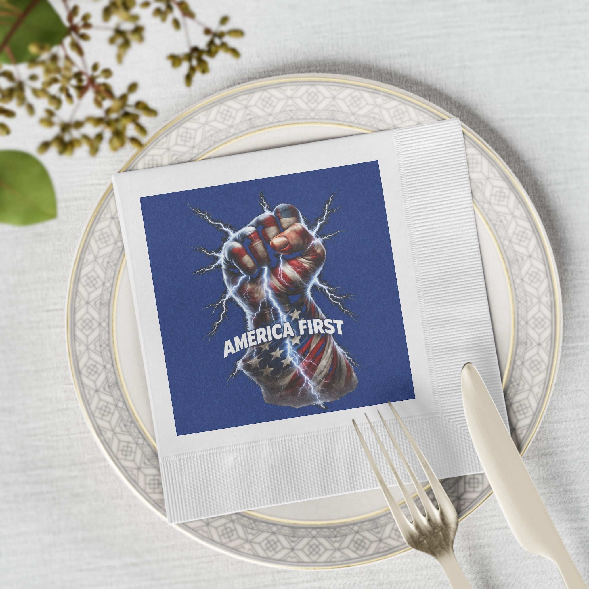America First Napkins | Patriotic Party Napkins | Conservative Event Napkins | (50 or 100 Count) 2 sizes