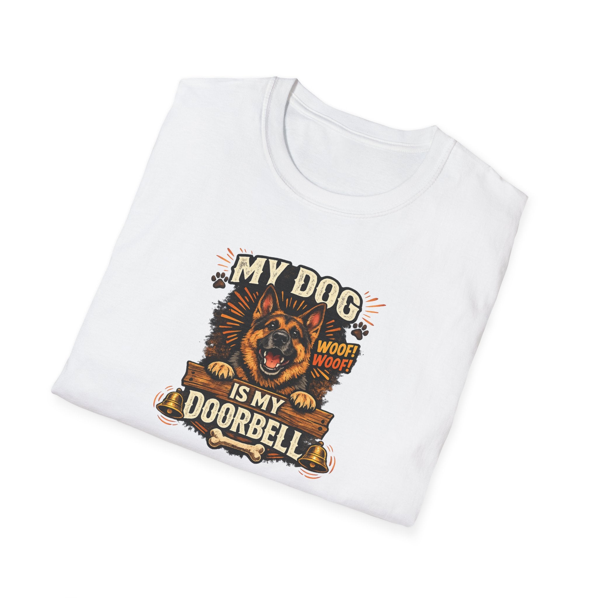 My Dog Is My Doorbell T-Shirt | Funny Dog Lover Shirt | Dog Mom Tee | Pet Owner Humor Shirt | Cute Dog Graphic Tee | 6 colors - 100% cotton