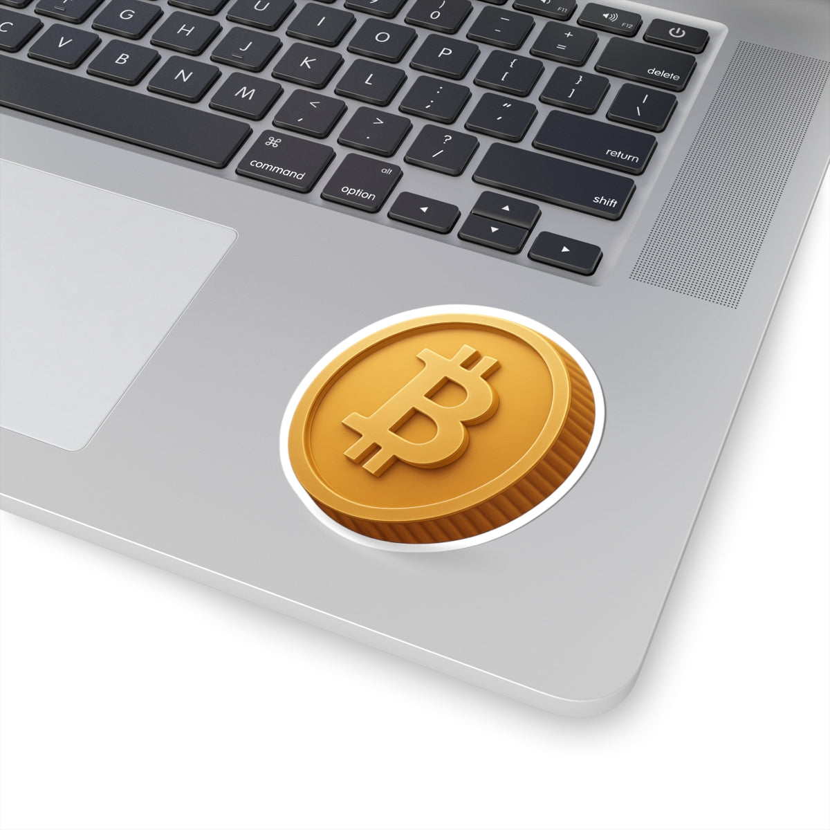 Bitcoin Sticker | Gold Coin Crypto Decal | Minimalist Bitcoin Symbol | Glossy Vinyl Laptop Sticker | 4 sizes available