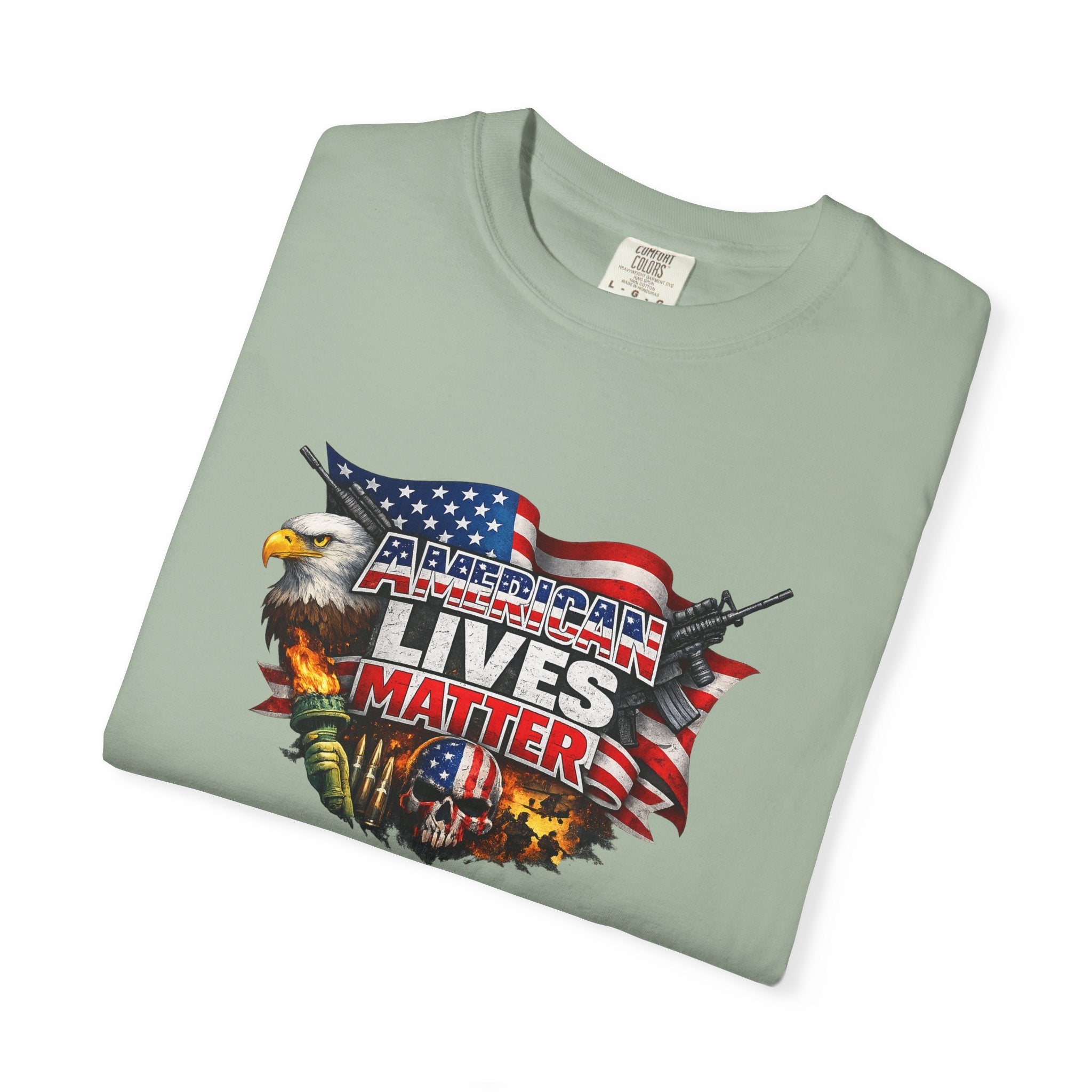 American Lives Matter Patriotic T-Shirt | Military Style USA Freedom Shirt | Veteran Support Tee | 7 colors - 100% cotton