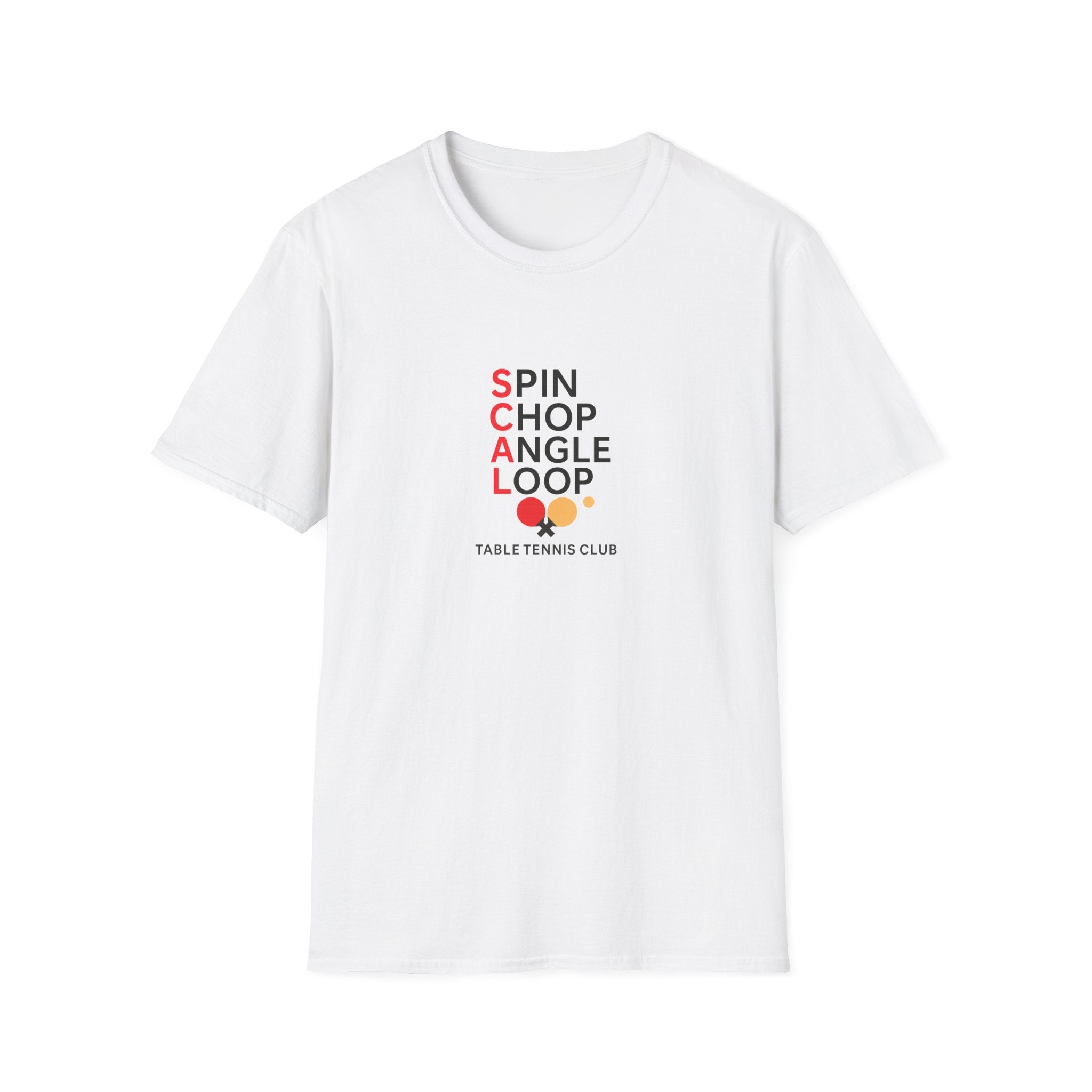 Table Tennis Club Shirt | Spin, Chop, Angle, Loop | Ping Pong Tee for Players & Fans | 4 colors - 100% cotton