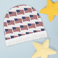 American Flag Baby Beanie | Patriotic Newborn Hat | USA Infant Cap | 4th of July Baby Hat | Baby Shower Gift | Cute USA Baby Beanie