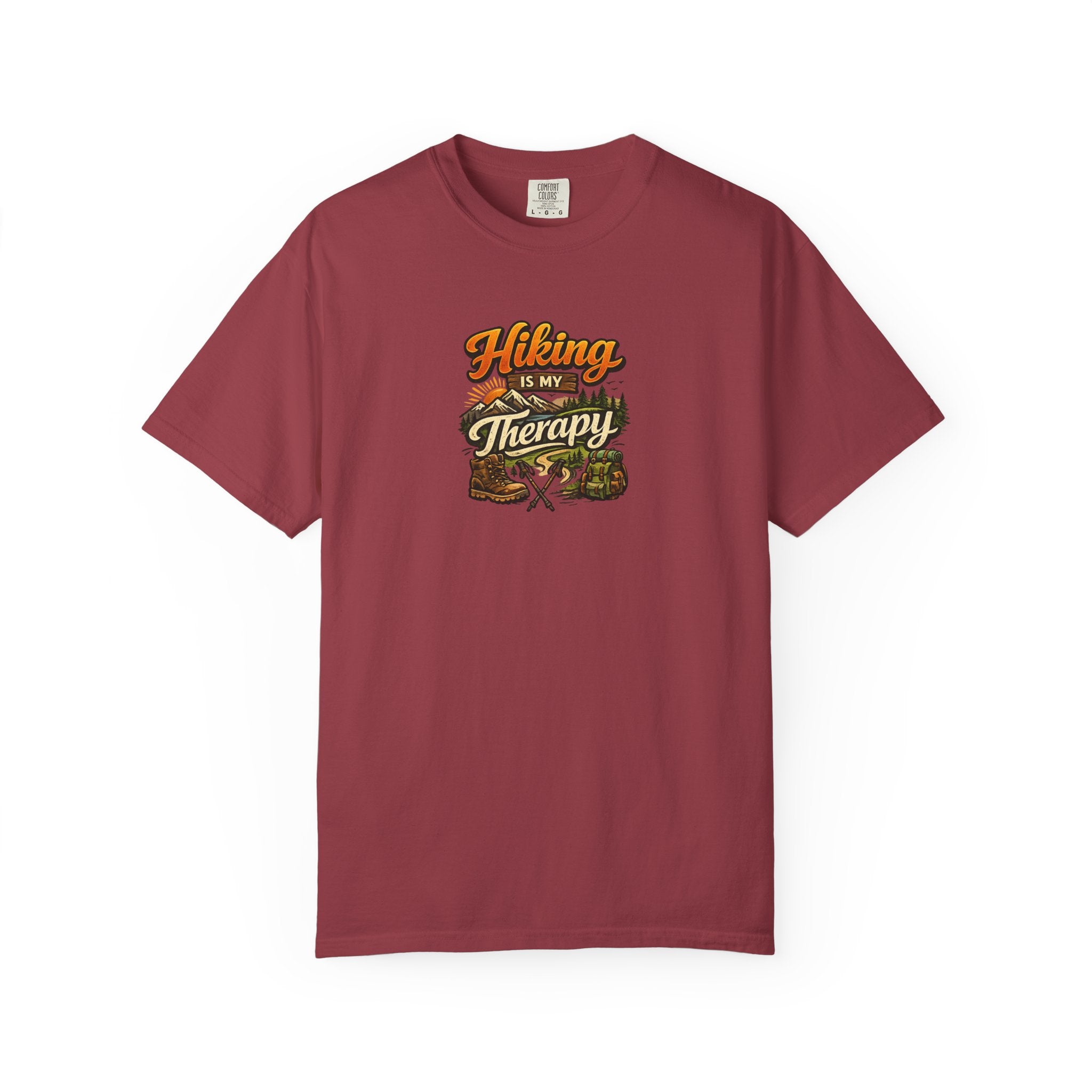 Hiking Is My Therapy Shirt | Funny Hiking T-Shirt | Outdoor Lover Gift | Nature Adventure Tee | Hiker Trail Shirt | 7 colors - 100% cotton