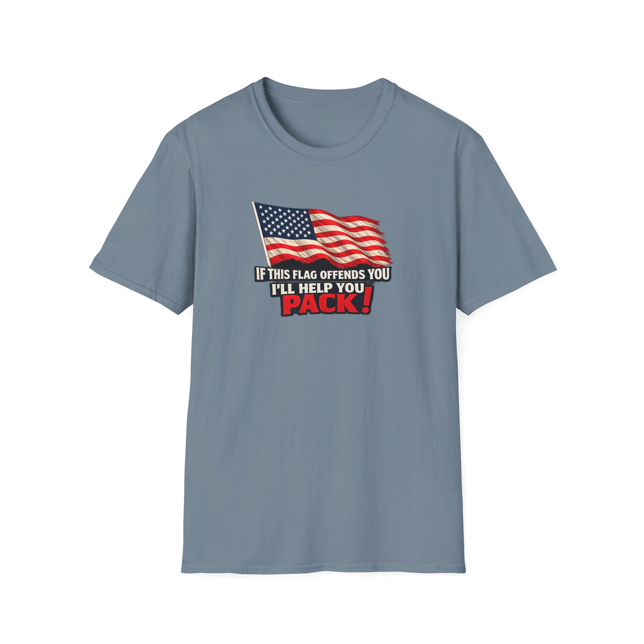 If This Flag Offends You I'll Help You Pack Tee | Patriotic American Flag Shirt | Gift for Patriots | 7 colors - 100% cotton