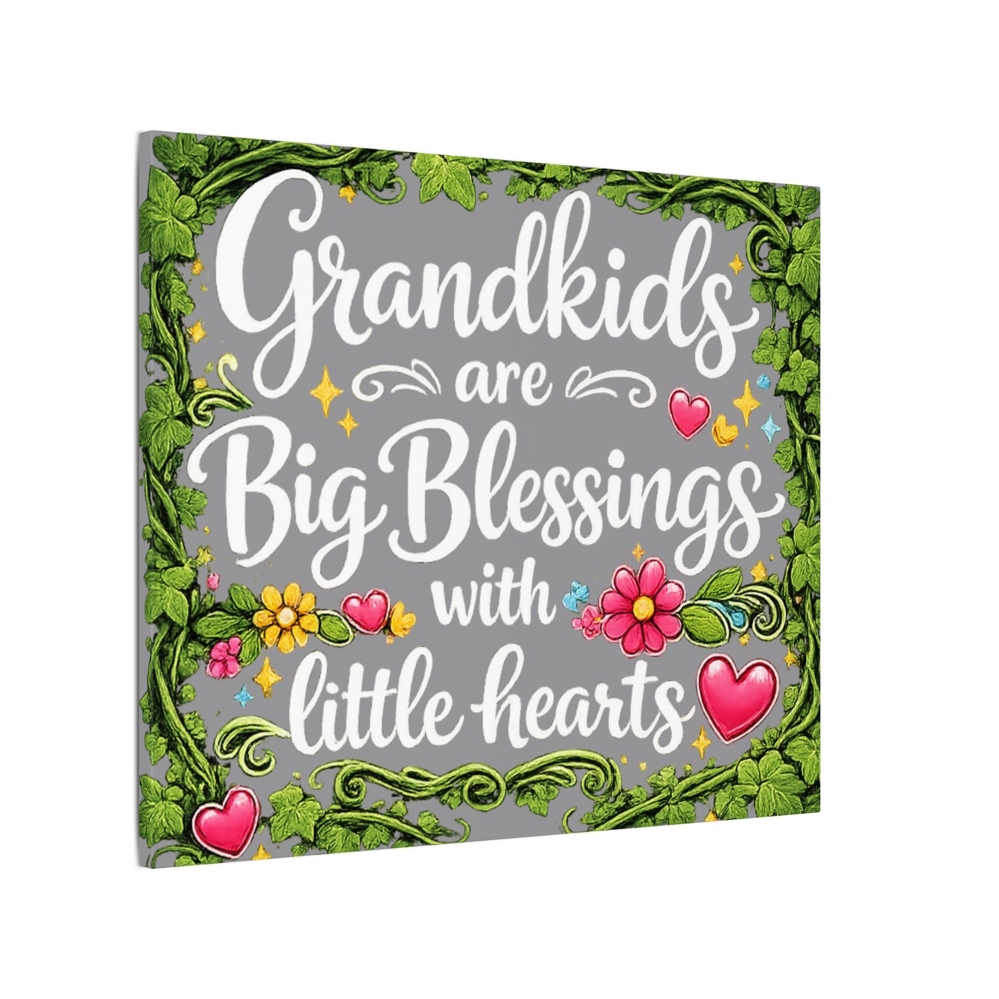 Grandkids Are Big Blessings Canvas | Grandparent Wall Art | Gift for Grandma Grandpa | 24 x 20