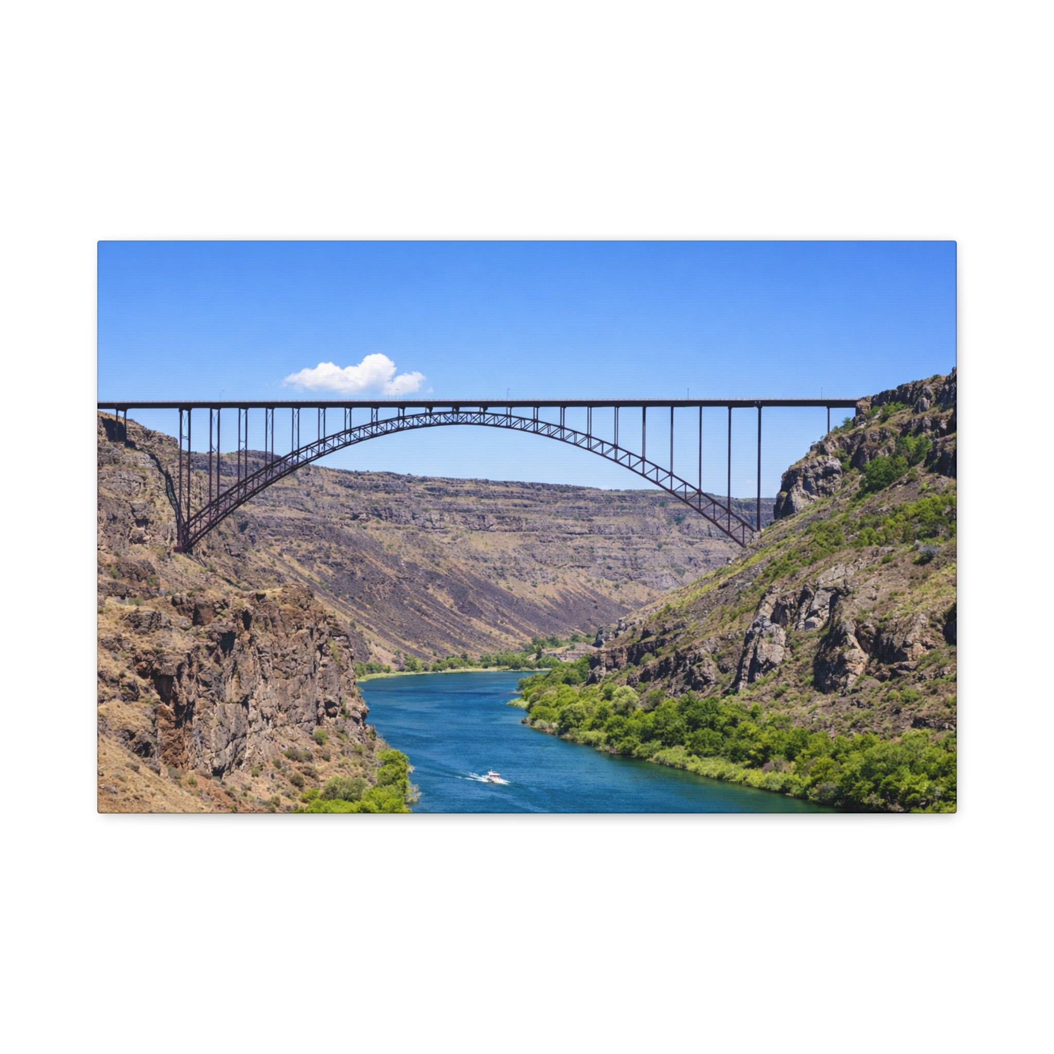 Perrine Bridge Canvas Wall Art | Snake River Canyon Landscape | Twin Falls Idaho Scenic Photography | Stretched 1.25" | 6 sizes