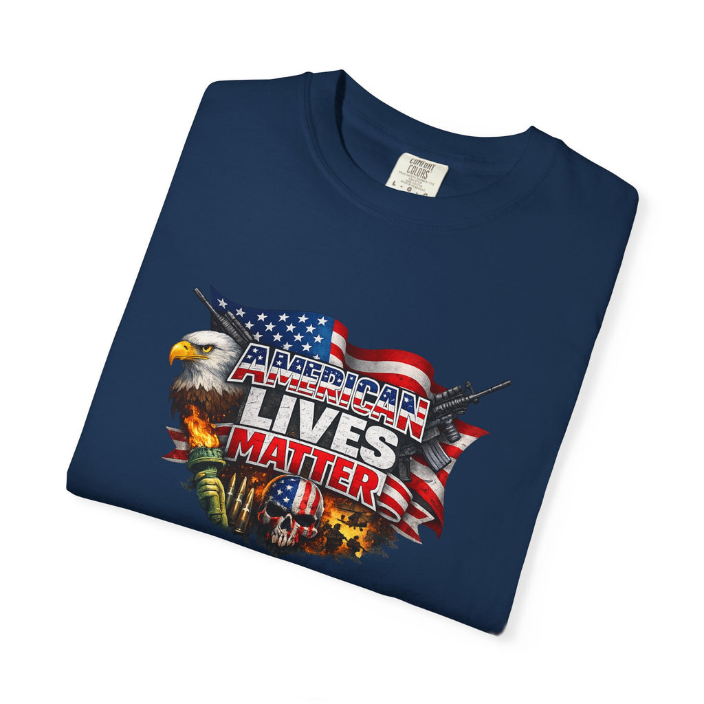 American Lives Matter Patriotic T-Shirt | Military Style USA Freedom Shirt | Veteran Support Tee | 7 colors - 100% cotton