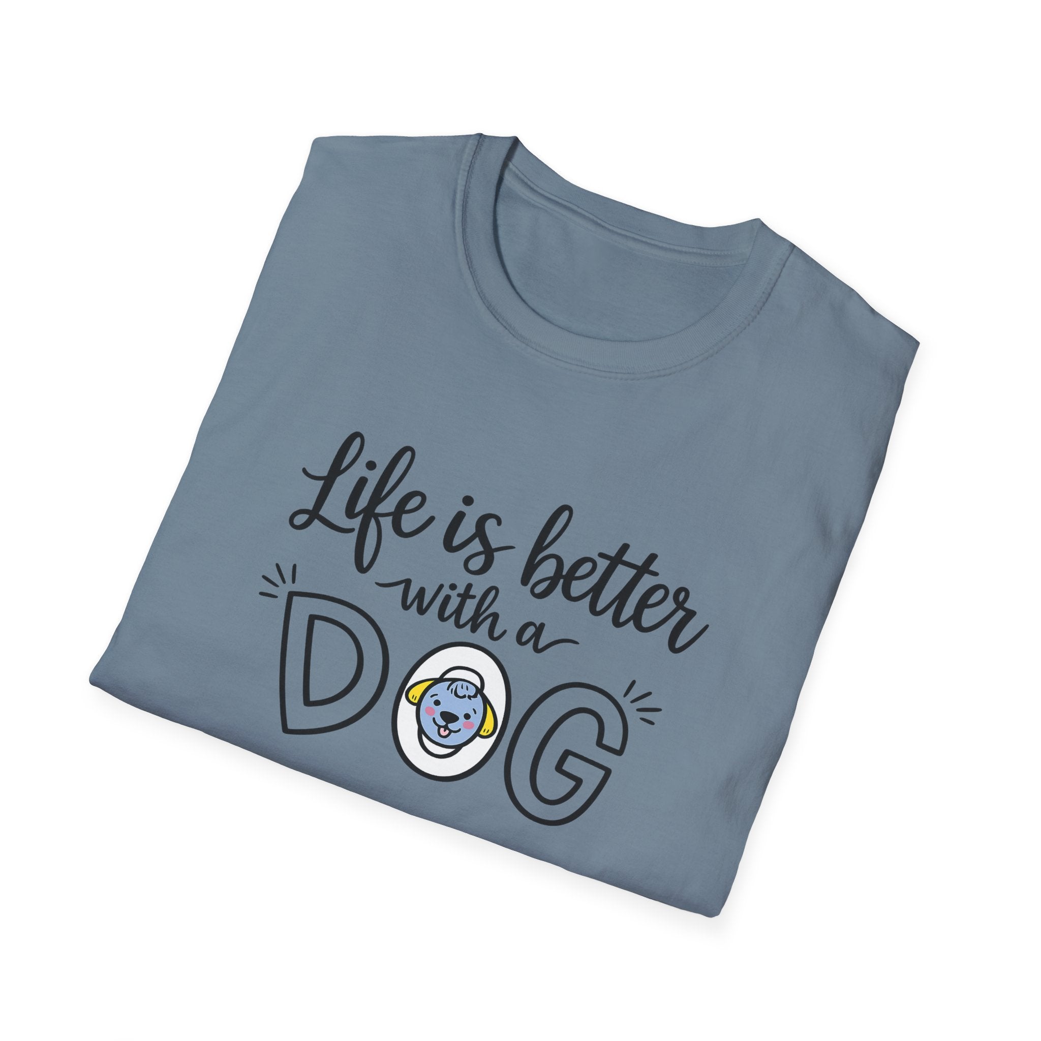 Life Is Better With a Dog Shirt | Dog Lover TShirt | Pet Owner Gift | Cute Dog T-Shirt | Dog Owner Gift | 6 colors - 100% cotton