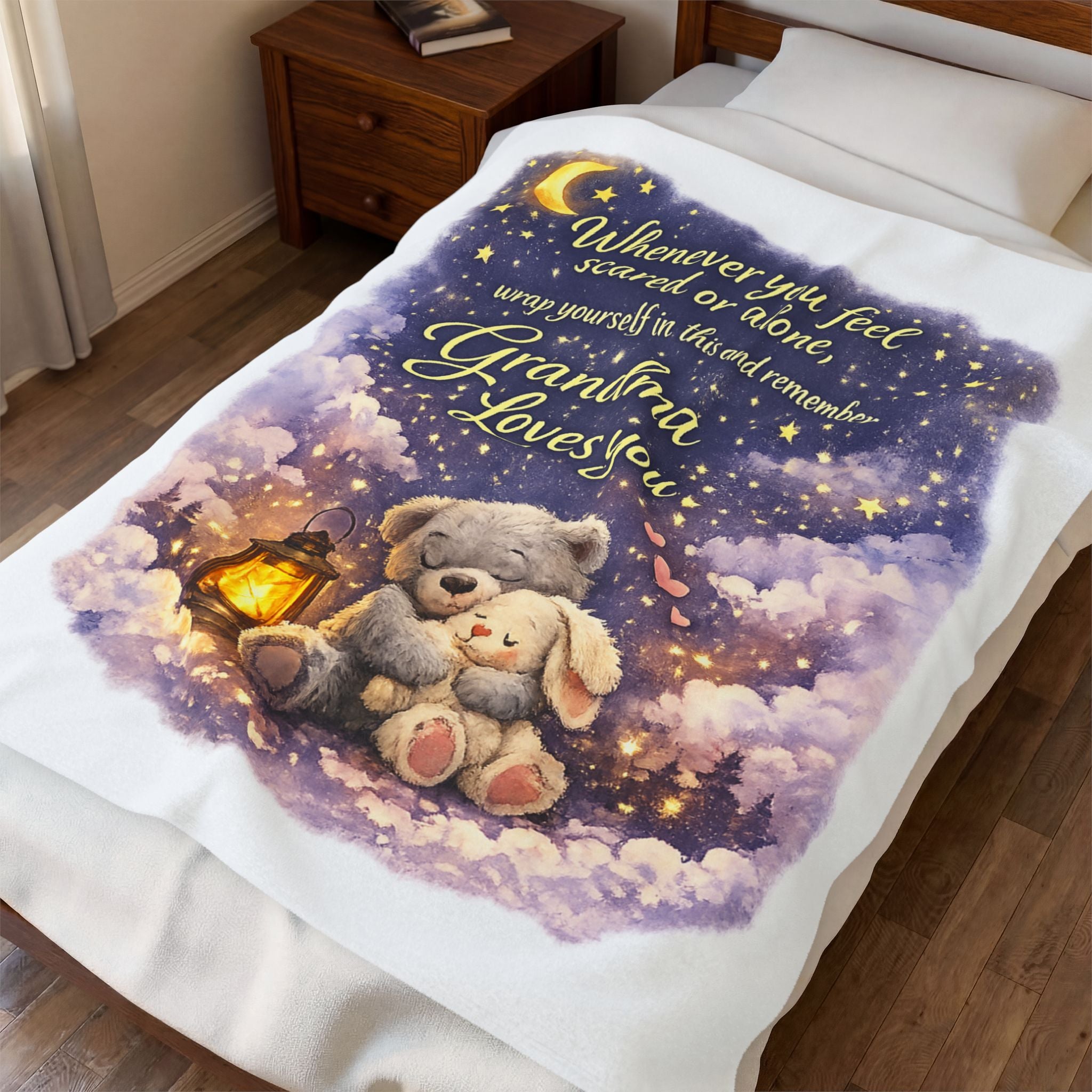 Grandma Loves You Blanket | Comforting Message Throw for Kids | Gift from Grandma | Cozy Bedtime Security Blanket | 50" x 60"