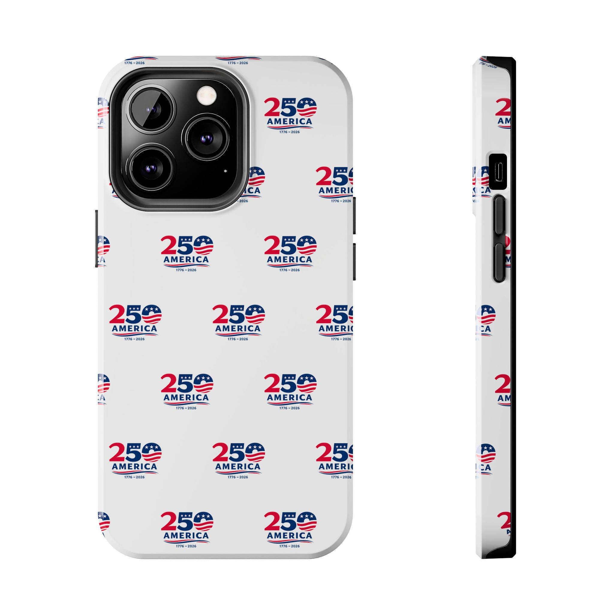 America 250 Tough Phone Case | Patriotic USA 1776-2026 iPhone Samsung Case | Glossy Protective Fourth of July Phone Cover
