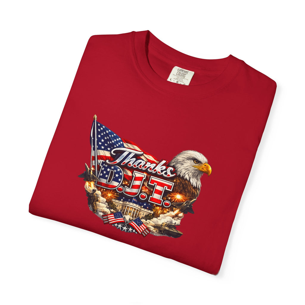 Thanks D.J.T Patriotic Eagle Shirt | American Flag Graphic Tee | USA Pride Freedom T-Shirt | Patriotic Gift | 7 colors - 100% cotton