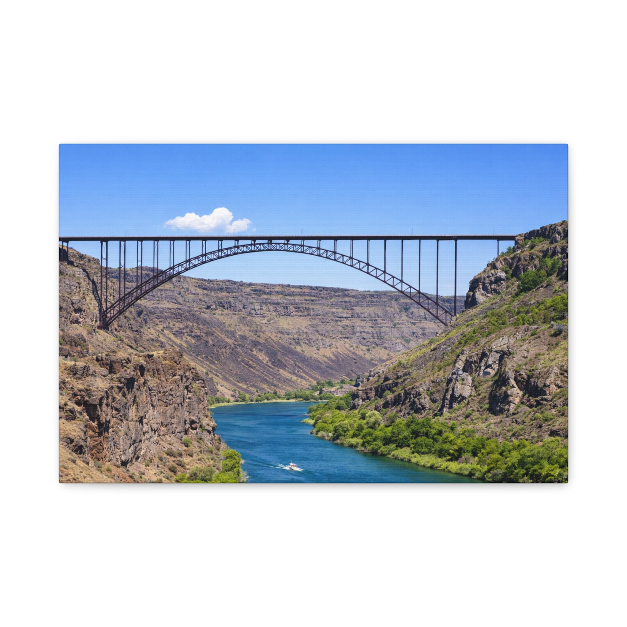 Perrine Bridge Canvas Wall Art | Snake River Canyon Landscape | Twin Falls Idaho Scenic Photography | Stretched 1.25" | 6 sizes