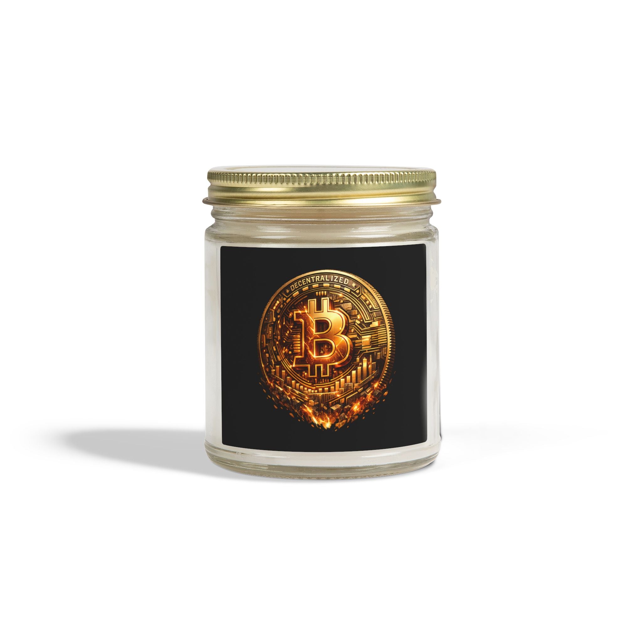 Burning Bitcoin Coin Candle | Coconut Apricot Wax | 4oz 9oz | 8 scents available
