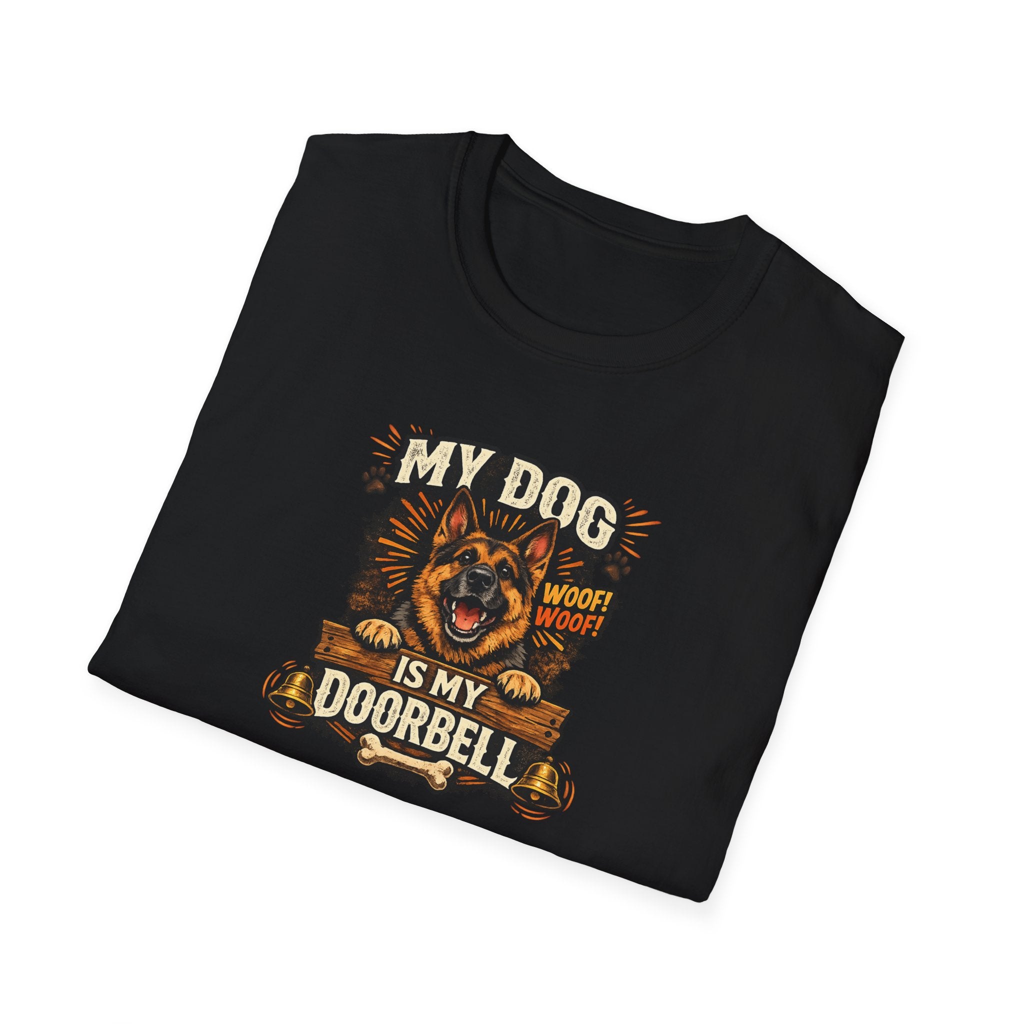 My Dog Is My Doorbell T-Shirt | Funny Dog Lover Shirt | Dog Mom Tee | Pet Owner Humor Shirt | Cute Dog Graphic Tee | 6 colors - 100% cotton