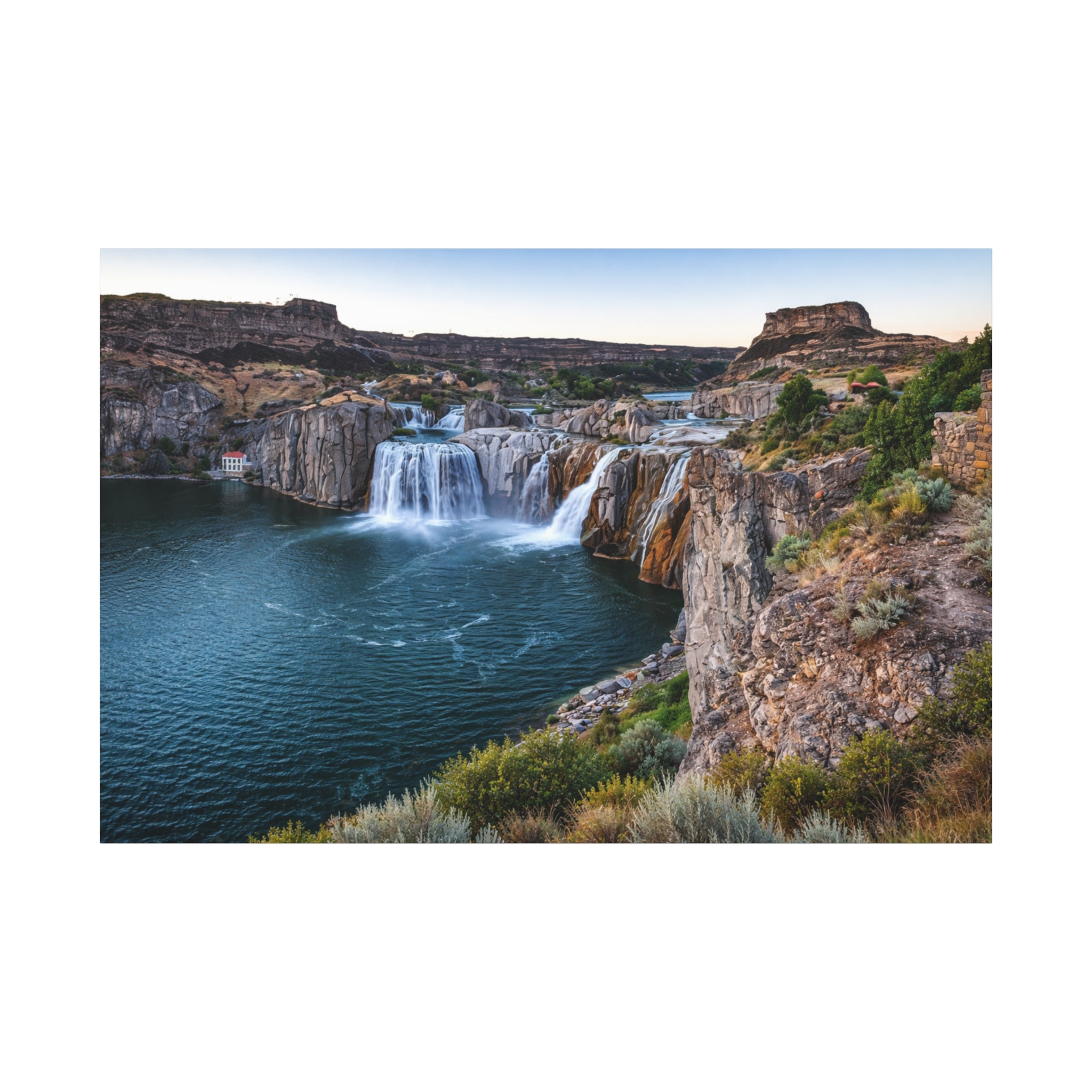 Shoshone Falls Canvas - Twin Falls Waterfall Wall Art - Snake River Canyon Landscape - Large Scenic Home Decor - Stretched, 1.25" - 6 Sizes