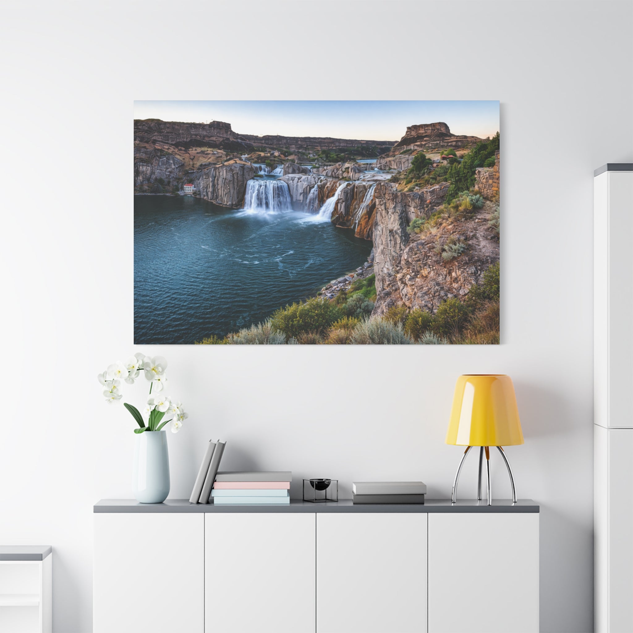 Shoshone Falls Canvas - Twin Falls Waterfall Wall Art - Snake River Canyon Landscape - Large Scenic Home Decor - Stretched, 1.25" - 6 Sizes