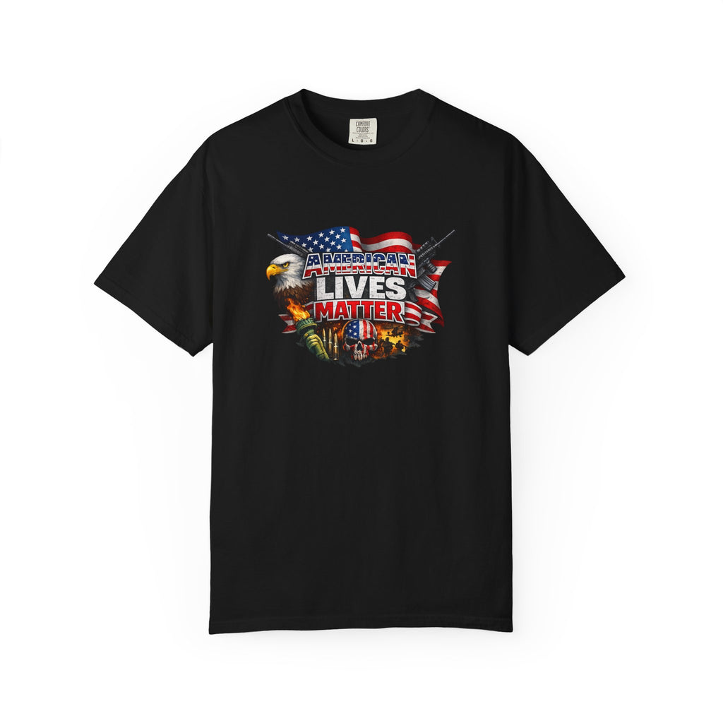 American Lives Matter Patriotic T-Shirt | Military Style USA Freedom Shirt | Veteran Support Tee | 7 colors - 100% cotton