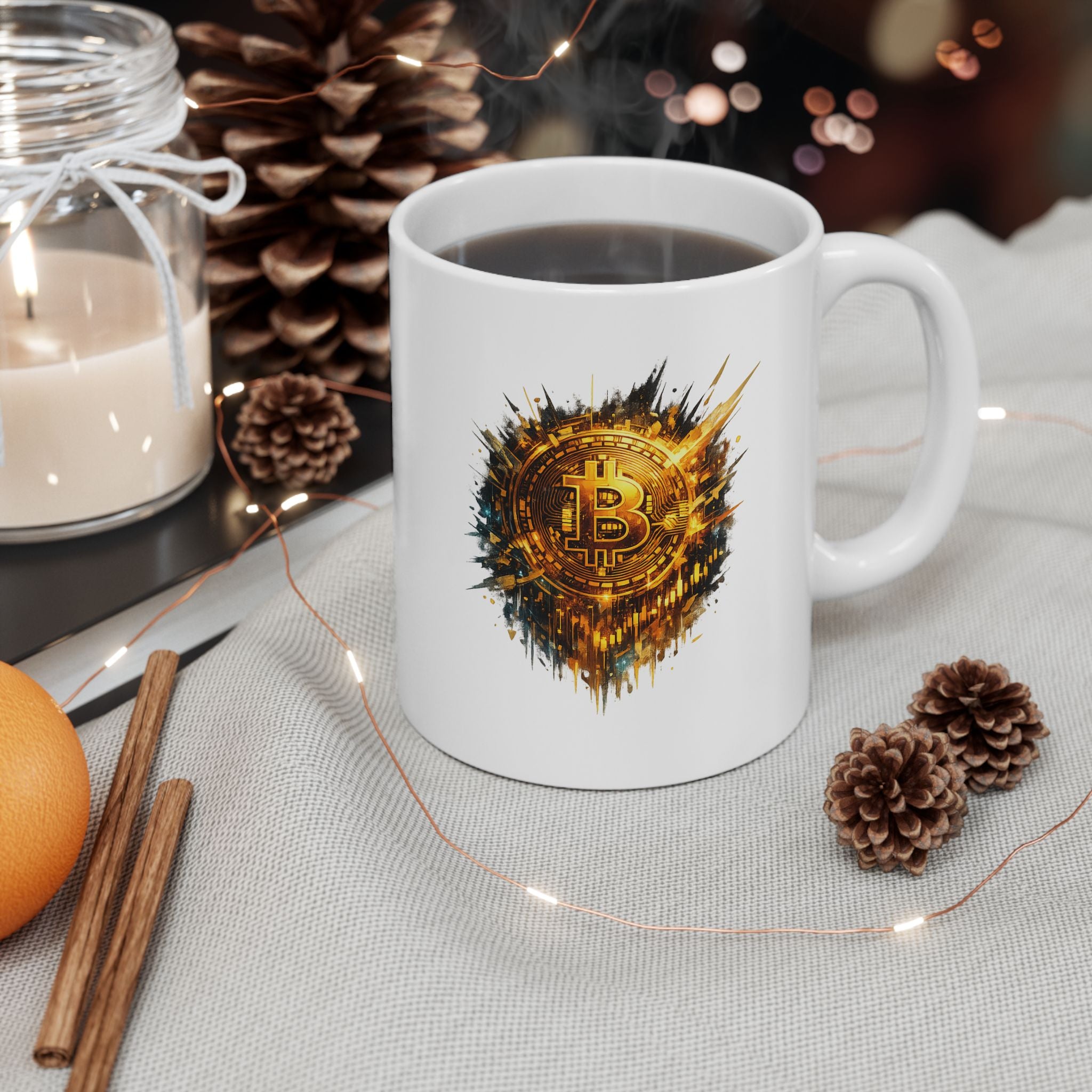 Bitcoin Coffee Mug | Crypto Bitcoin Mug | Bitcoin Gift for Investors | Cryptocurrency Coffee Cup | Bitcoin Art Mug 11 oz