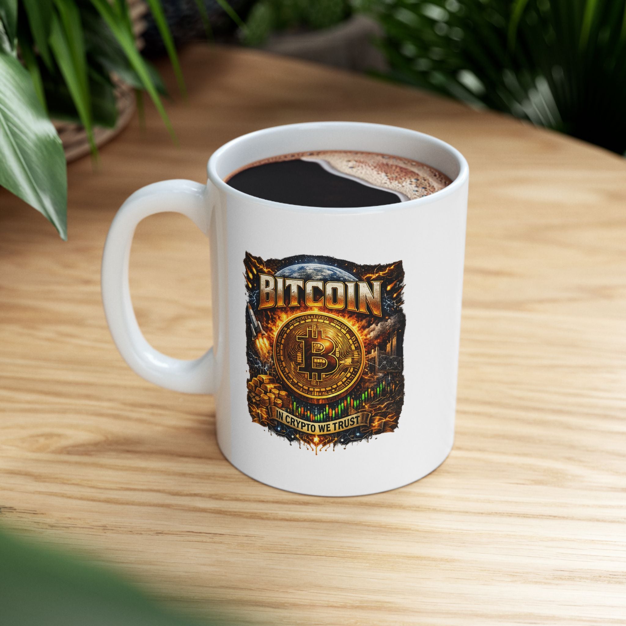 Bitcoin Coffee Mug | In Crypto We Trust Mug | Crypto Investor Mug | Bitcoin Lover Gift | Digital Gold Coffee Cup 11 oz