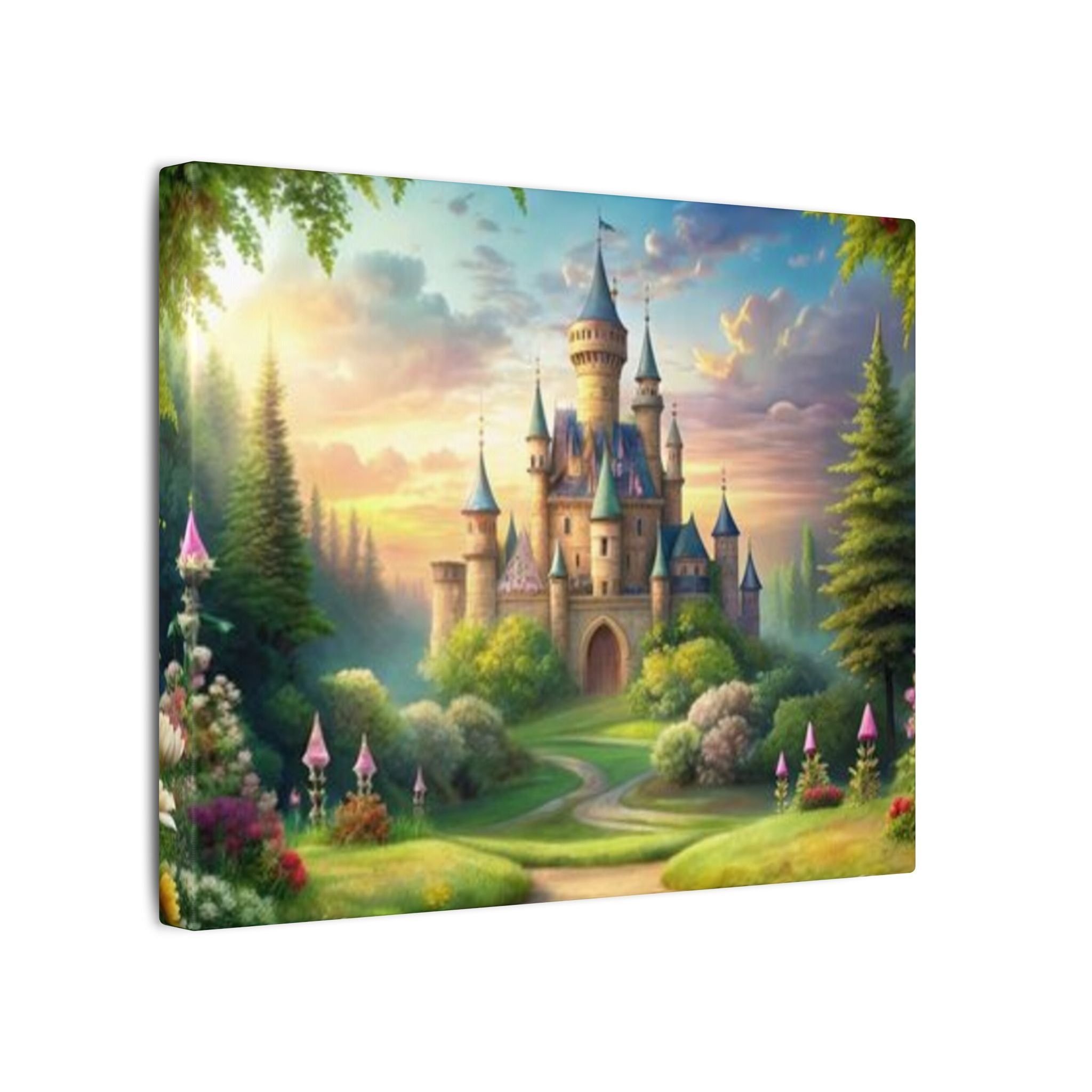 Fantasy Castle Wall Art for Girls Room | Princess Nursery Canvas | Fairytale Castle Wall Decor | Kids Bedroom Art | 2 Sizes Available