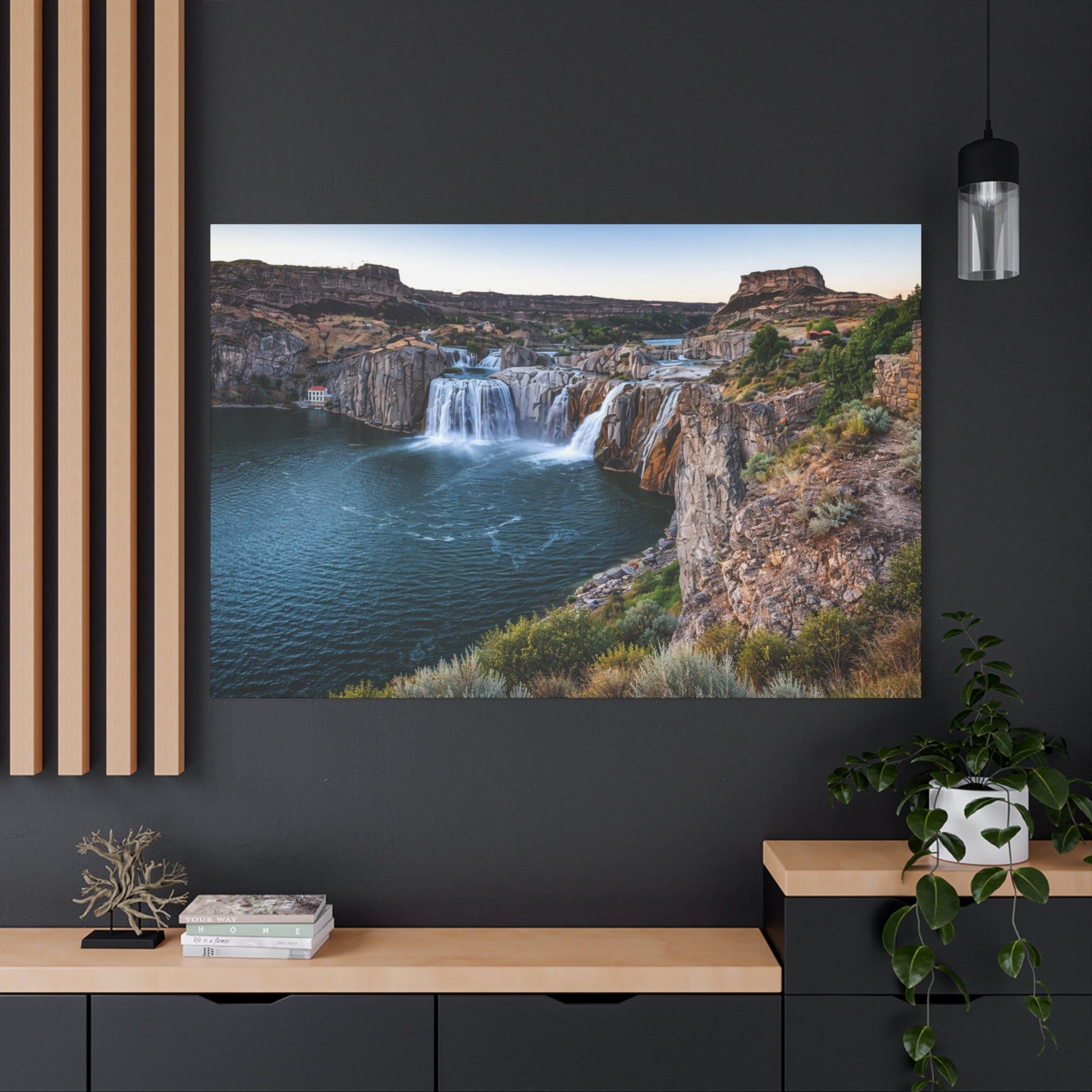 Shoshone Falls Canvas - Twin Falls Waterfall Wall Art - Snake River Canyon Landscape - Large Scenic Home Decor - Stretched, 1.25" - 6 Sizes
