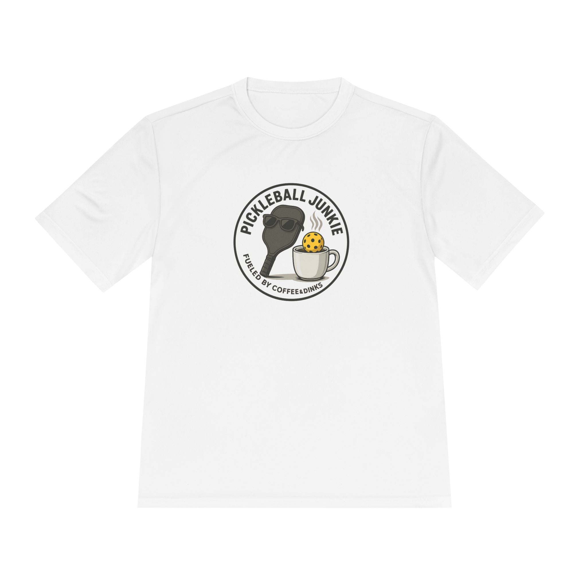 Pickleball Junkie Fueled by Coffee & Dinks T-shirt Tee | 7 colors - 100% polyester