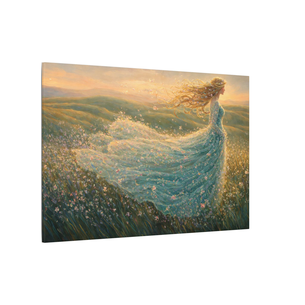 Fairy Tale Canvas Wall Art | Princess  Canvas Print | Girls Nursery Wall Decor | Enchanted Meadow Artwork | Magical Bedroom Decor | 36 x 24