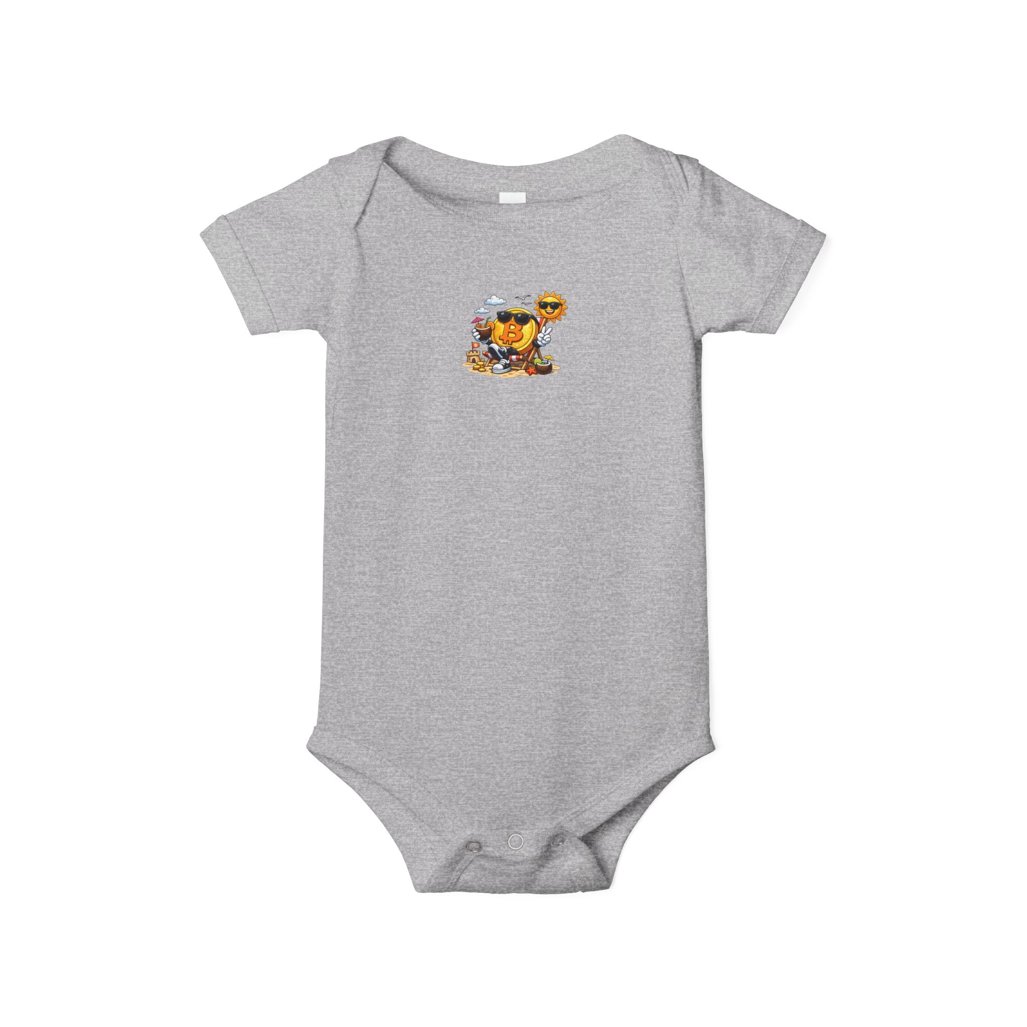 Cute Bitcoin Baby Onesie | Crypto Baby Bodysuit | Bitcoin Beach Baby Outfit | Funny Crypto Infant Gift | 6 colors - 100% cotton