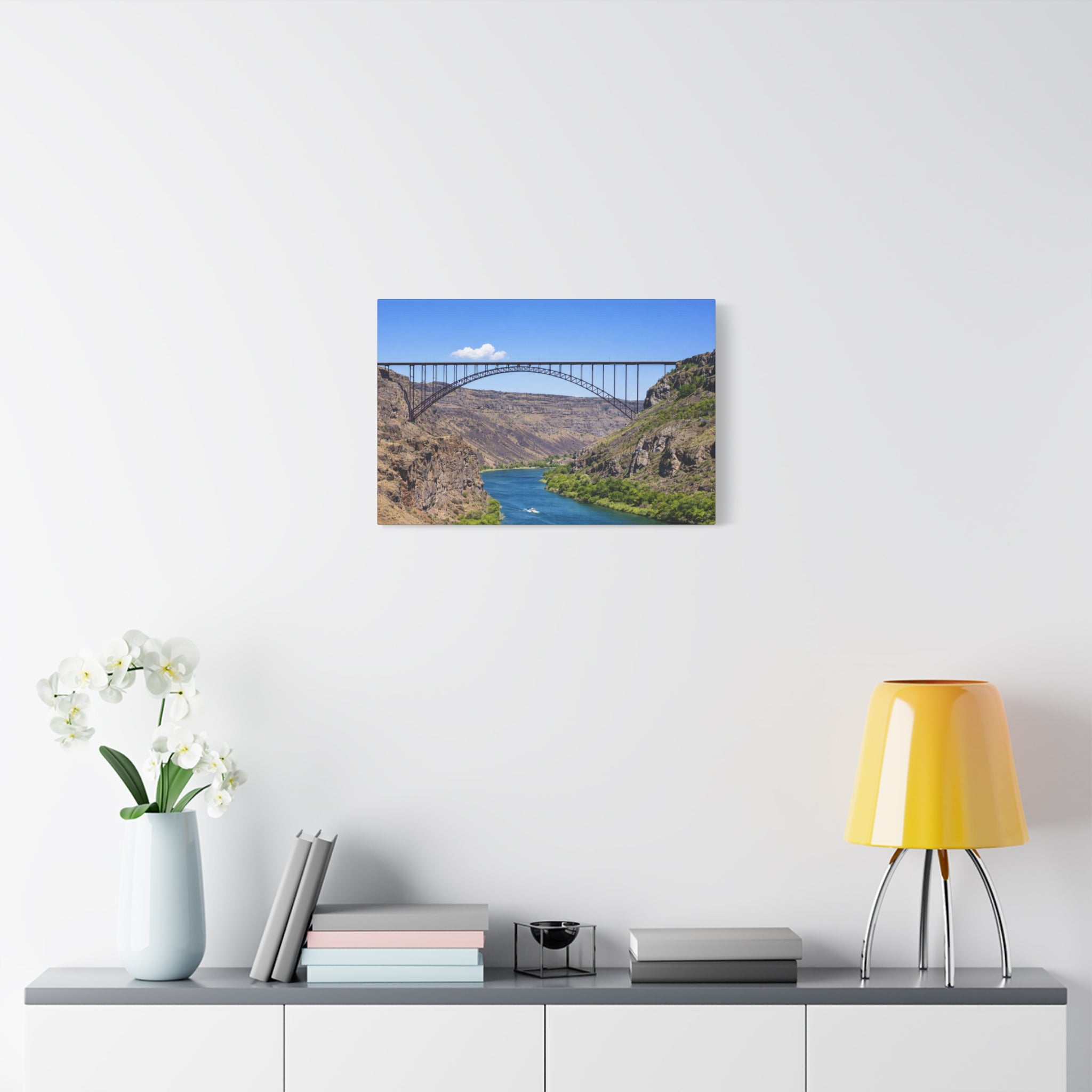 Perrine Bridge Canvas Wall Art | Snake River Canyon Landscape | Twin Falls Idaho Scenic Photography | Stretched 1.25" | 6 sizes