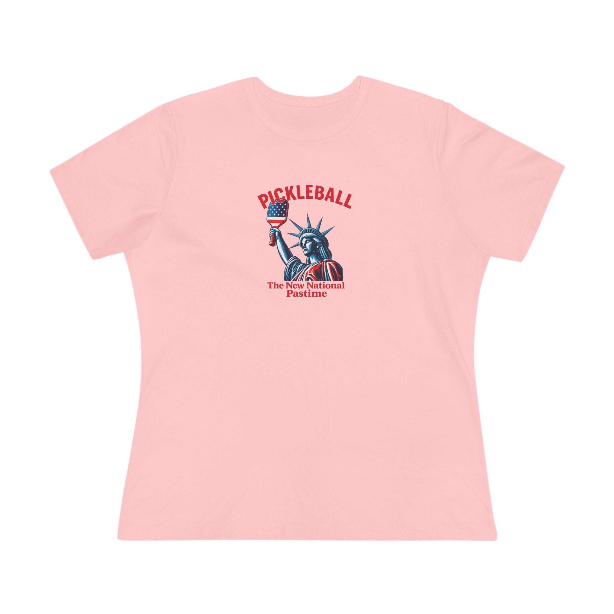 Statue of Liberty Pickleball, The New National Pastime Tee | Women's Patriotic Pickleball Shirt | Pickleball Gift | 5 colors - 100% cotton