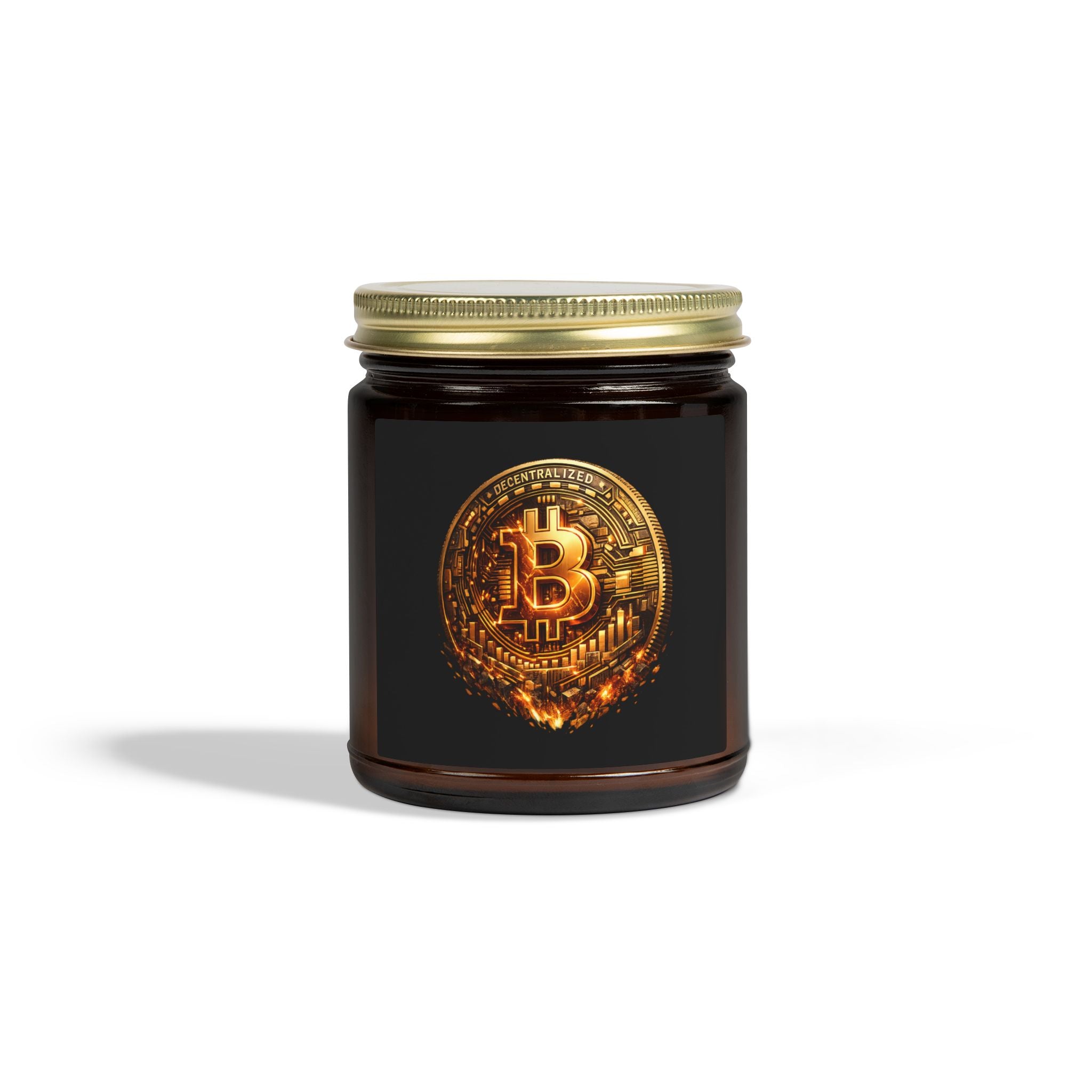 Burning Bitcoin Coin Candle | Coconut Apricot Wax | 4oz 9oz | 8 scents available