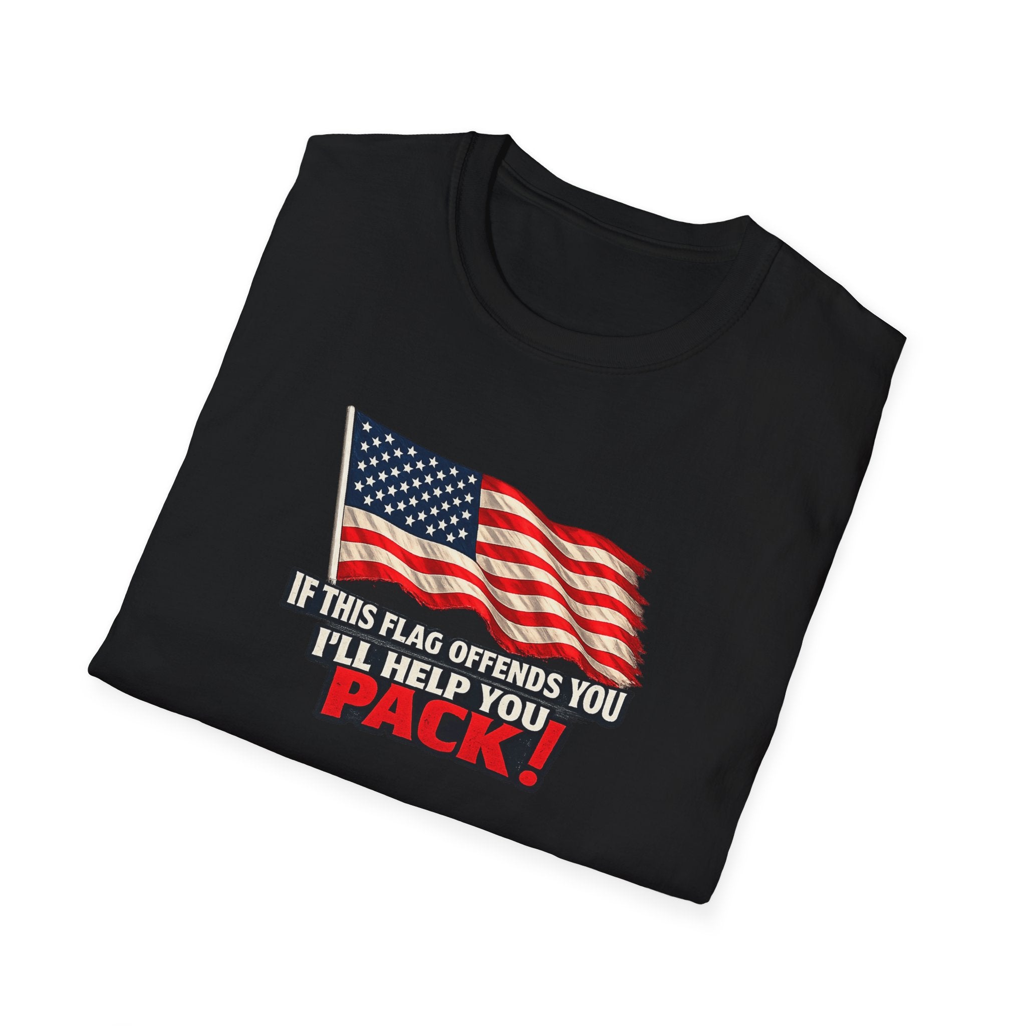 If This Flag Offends You I'll Help You Pack Tee | Patriotic American Flag Shirt | Gift for Patriots | 7 colors - 100% cotton