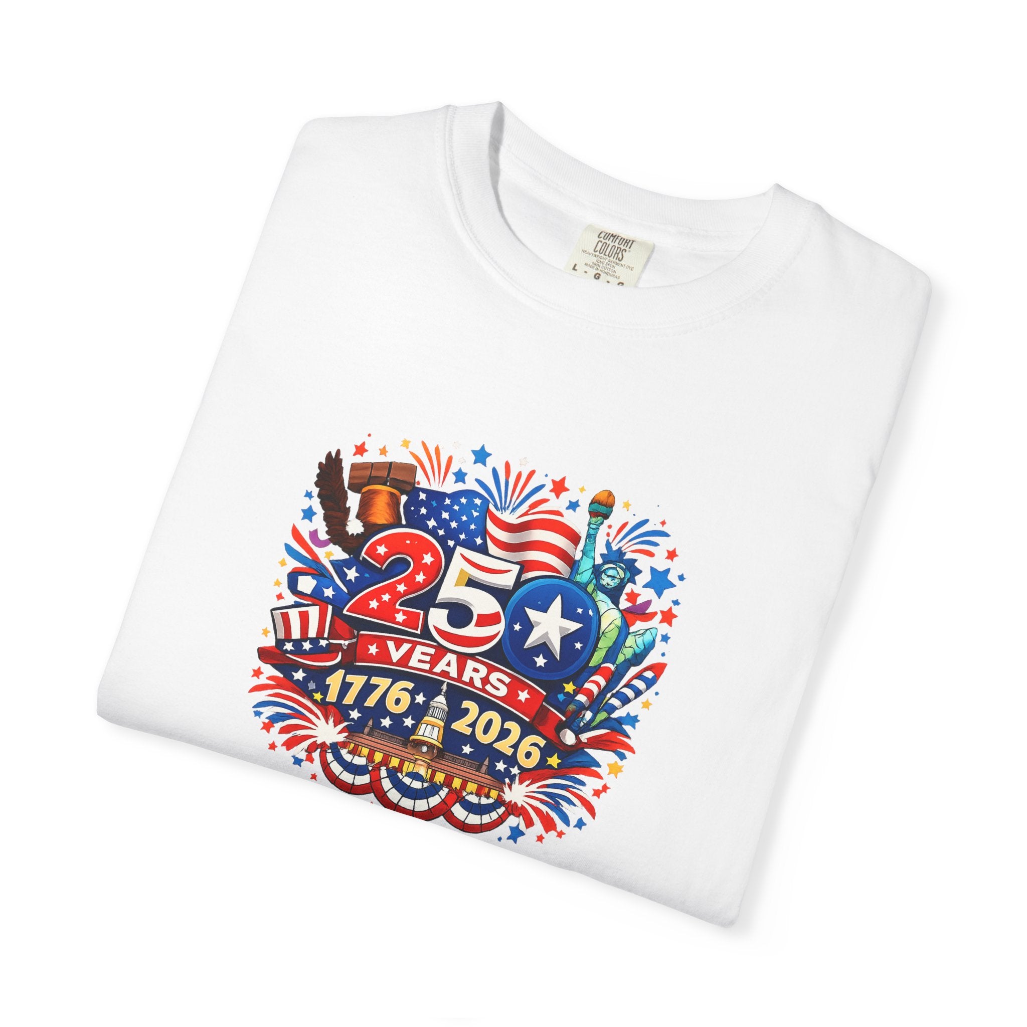 America 250 Years Shirt | 1776-2026 Tee | USA Independence Anniversary Shirt | Fourth of July Shirt | 6 colors - 100% cotton